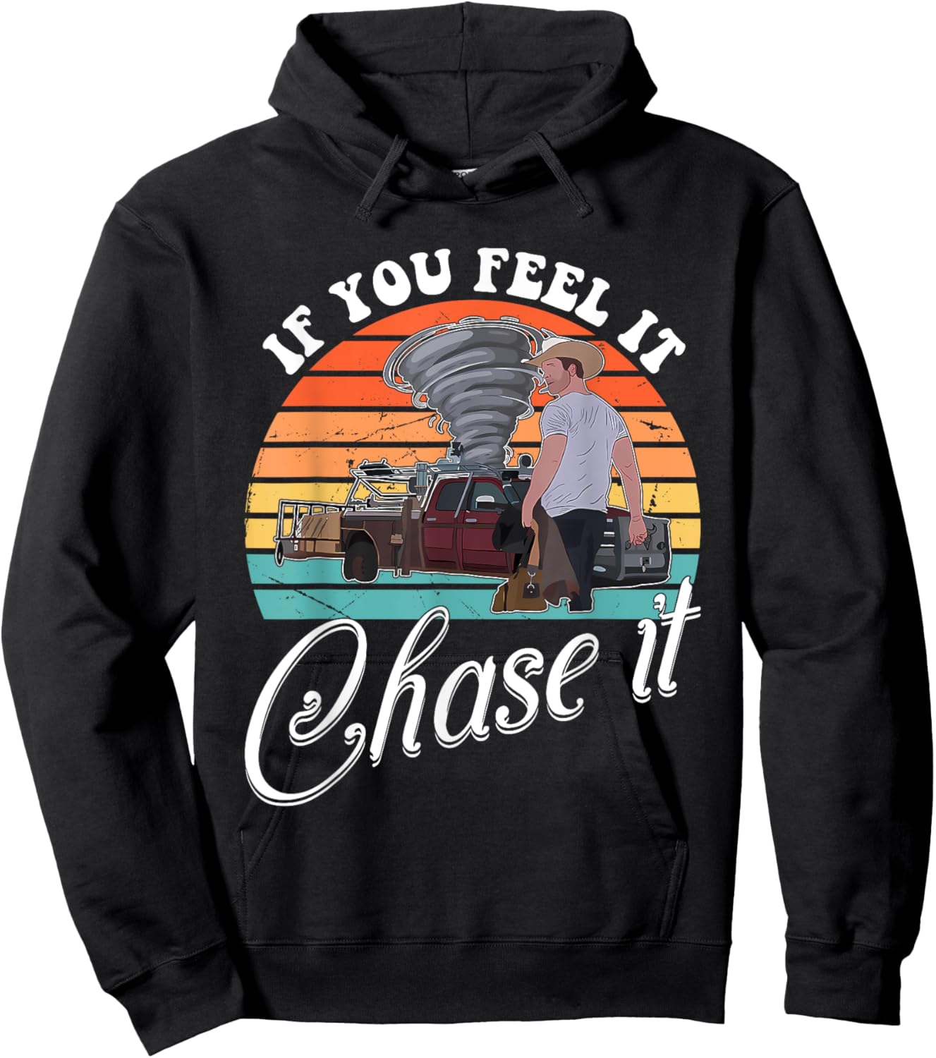 If You Feel It, Chase It Vintage Design Hoodie - Hoodie | Black