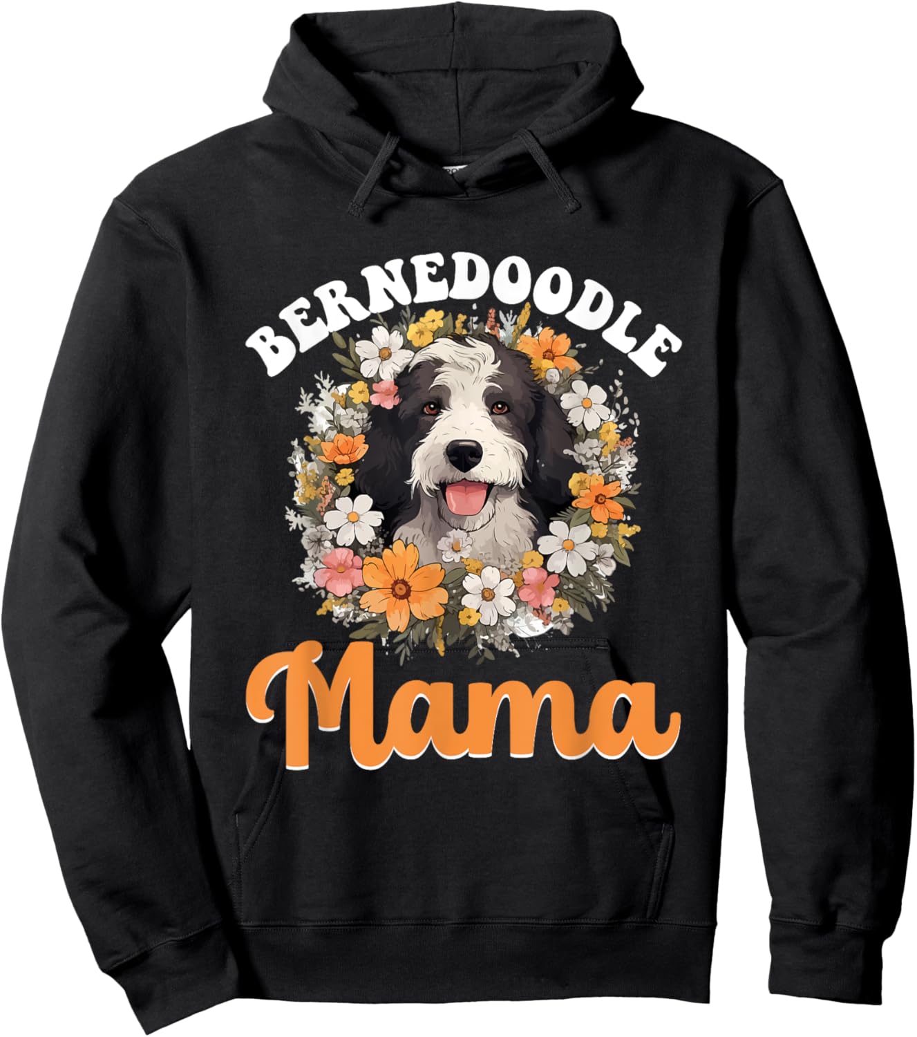 Bernedoodle Dog Breed Pet Bernedoodle Mama Hoodie - Hoodie | Black