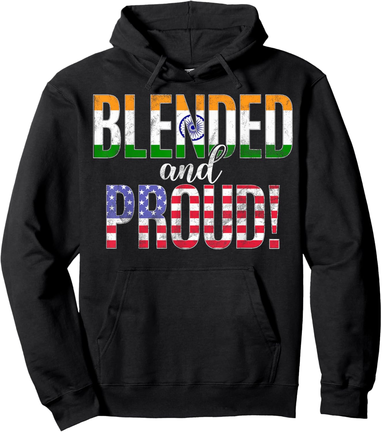 Blended And Proud Nationality Half Indian Half American Hoodie - Hoodie | Black