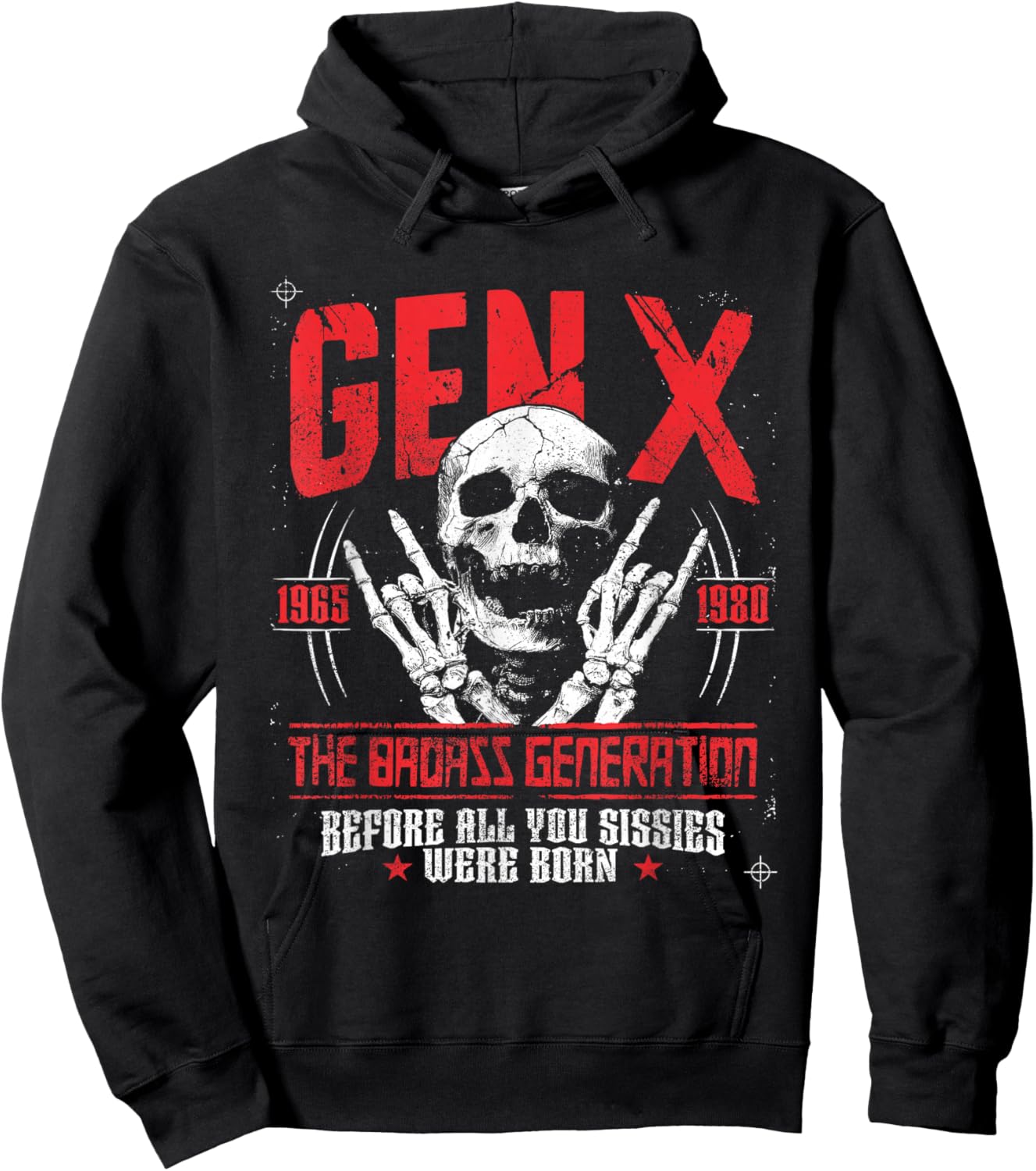 Gen X Badass Generation Punk Rock Sull Spruch Hoodie - Hoodie | Black