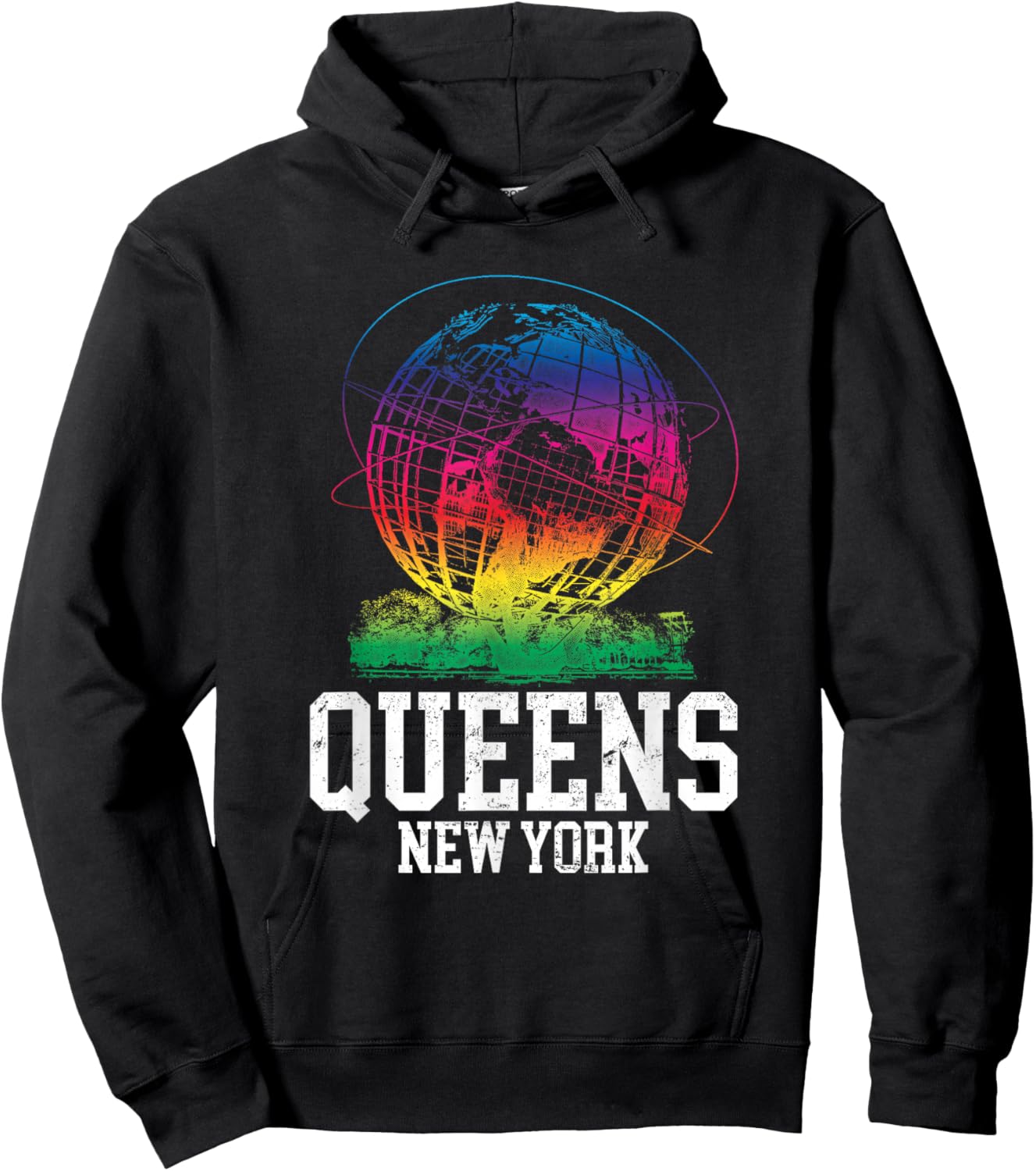 Queens New York - Flushing Meadows - World's Fair Unisiphere Hoodie - Hoodie | Black