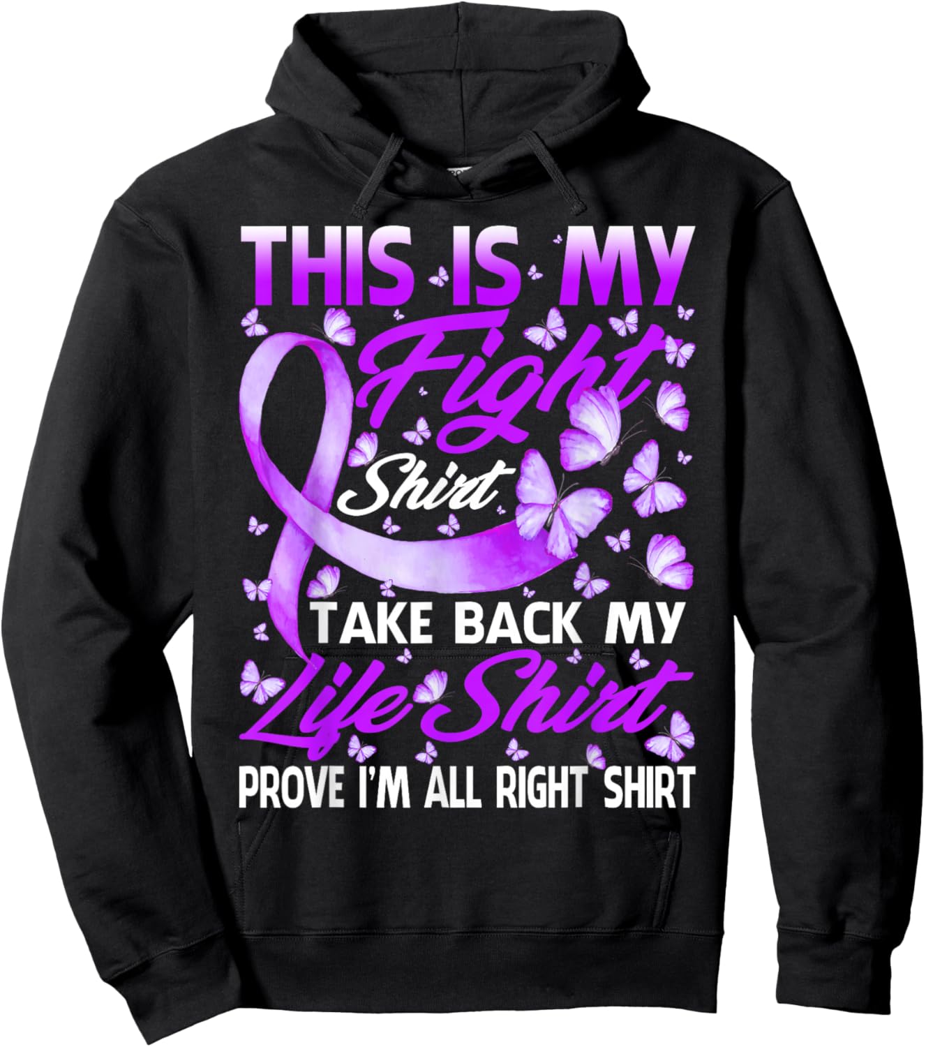 This Is My Fight Shirt Lupus Awareness Butterfly Hoodie - Hoodie | Black