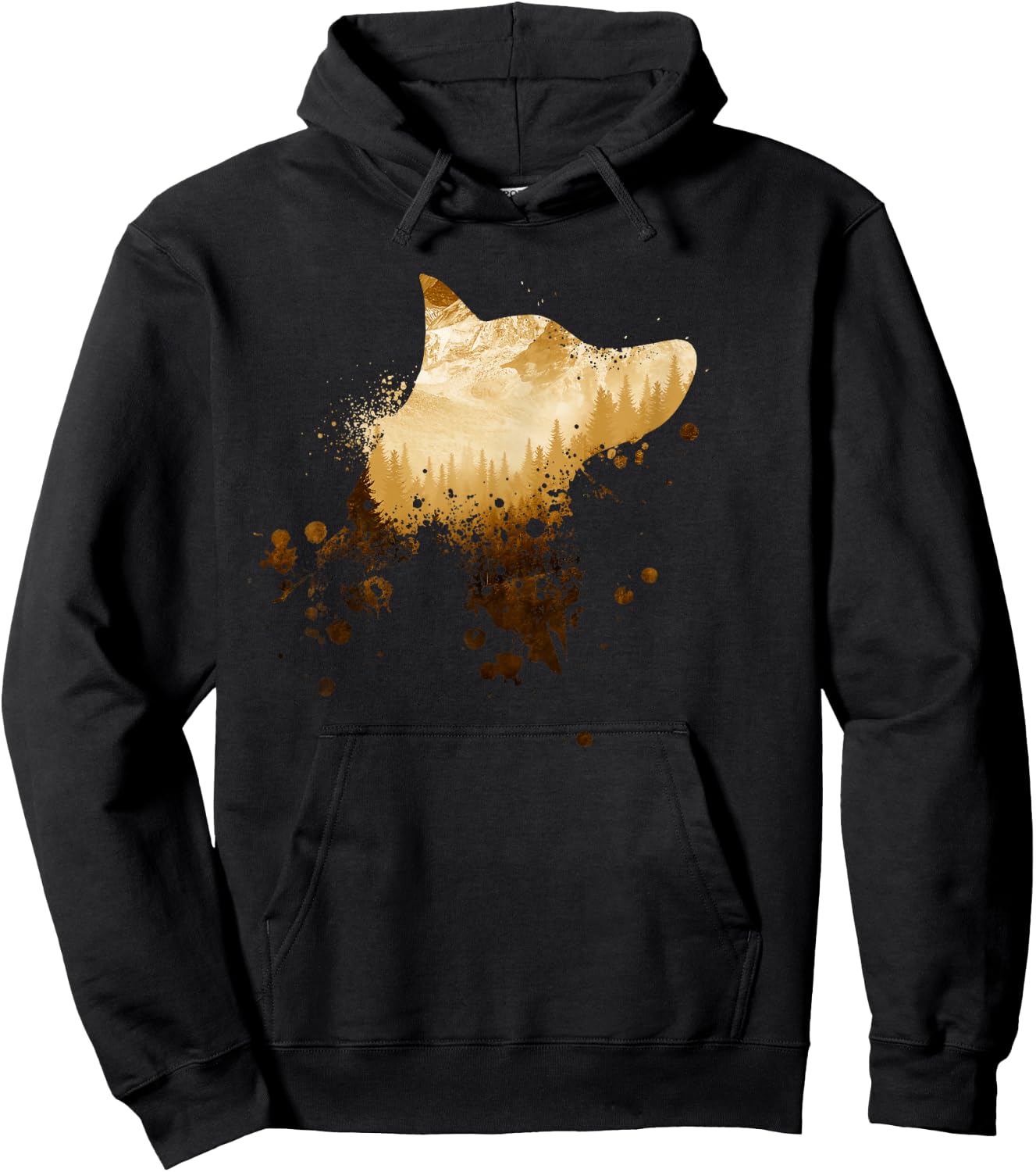 Vintage White Dog Silhouette | GSD | White German Shepherd Hoodie - Hoodie | Black