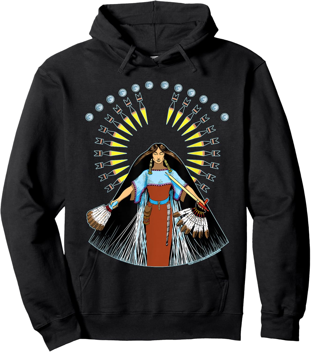 White Buffalo Calf Woman Hoodie - Hoodie | Black