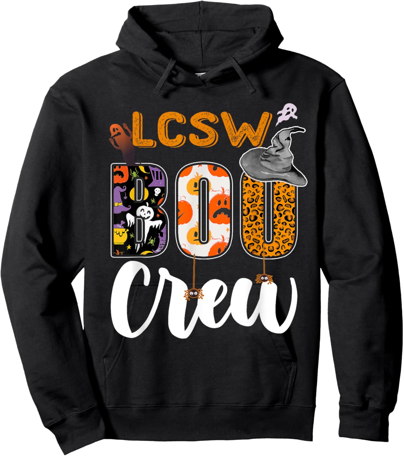 LCSW Boo Crew Halloween Matching Clinical Social Worker Hoodie - Hoodie | Black