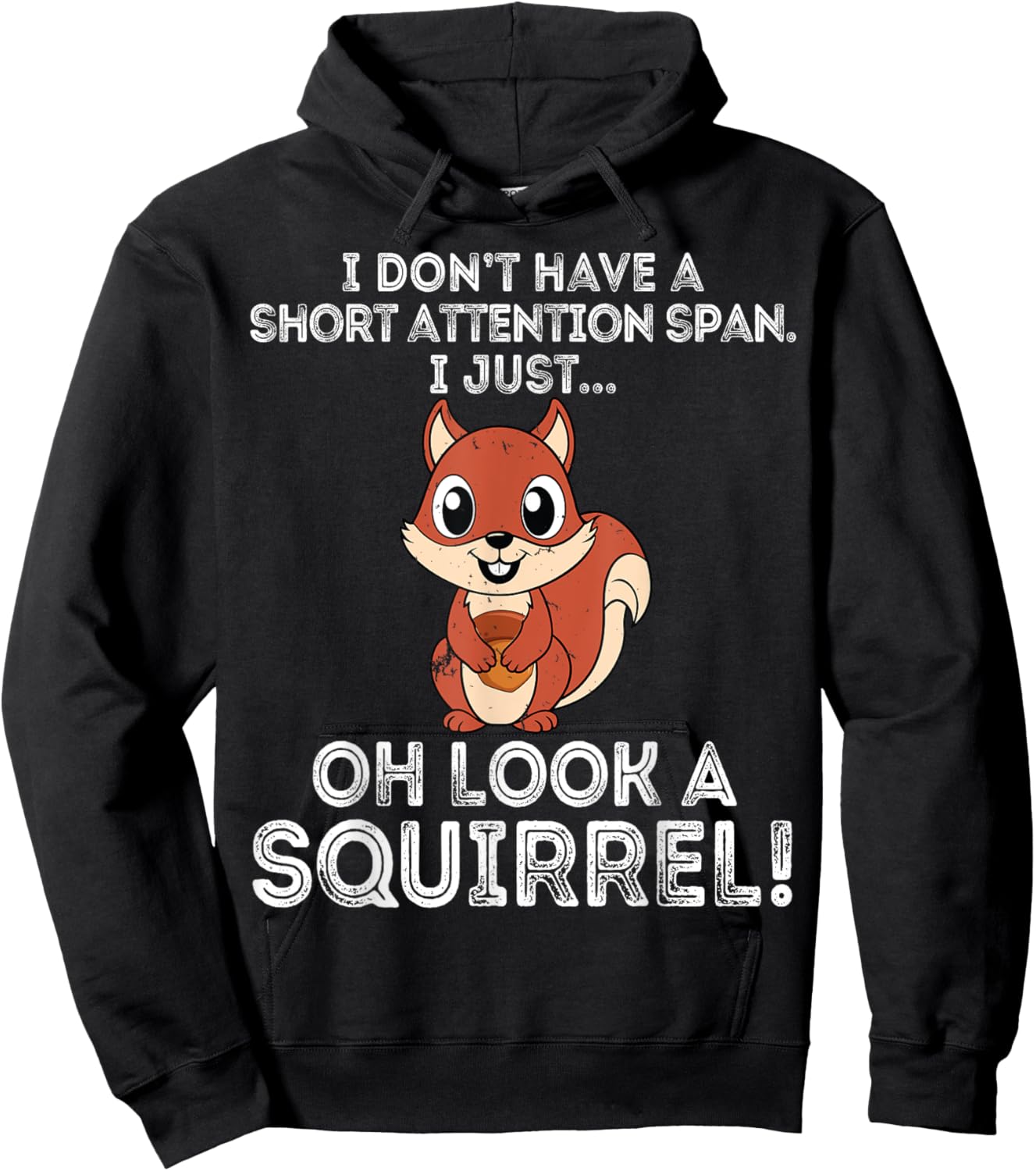 Funny ADHD Squirrel Design Women Chipmunk Pet Lovers Hoodie - Hoodie | Black