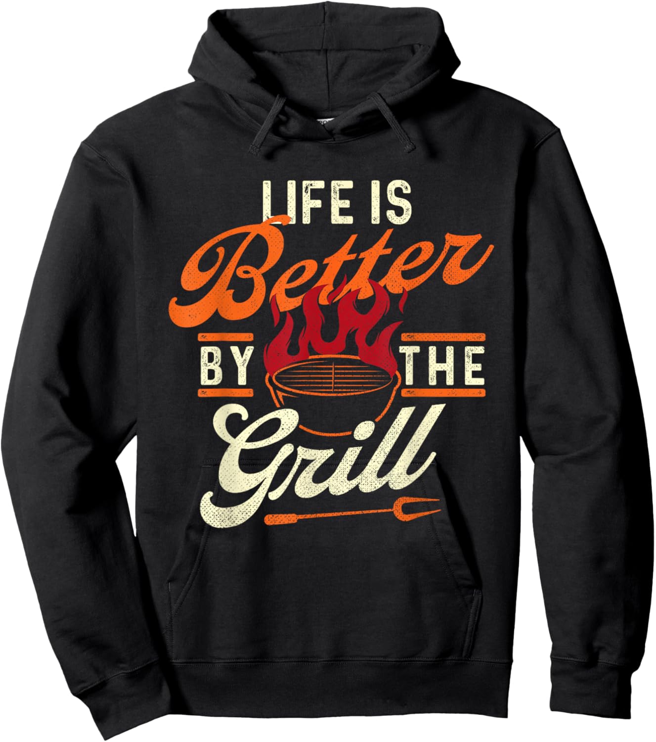 Funny BBQ Shirts Life is Better by the Grill - Barbecue BBQ Lover Grilling Hoodie - Hoodie | Black