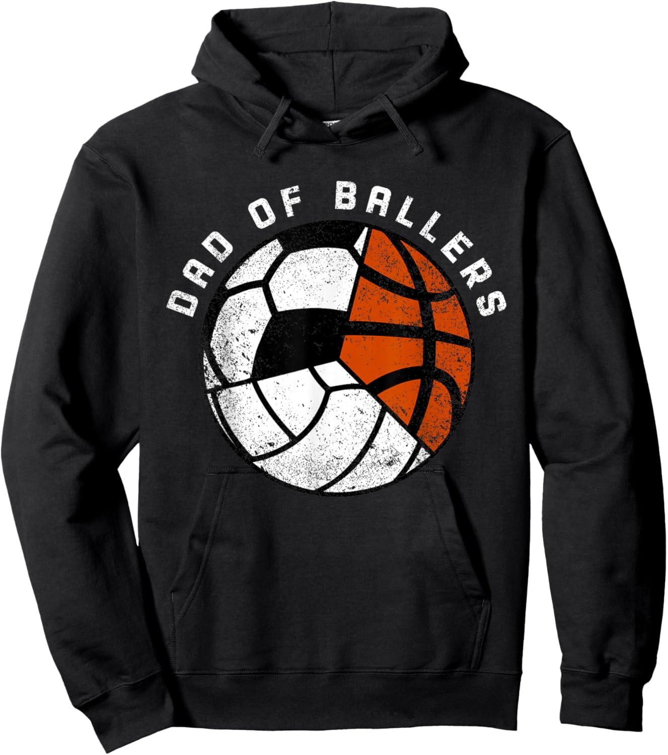 Dad Of Ballers Funny Volleyball Soccer Basketball Dad Hoodie - Hoodie | Black