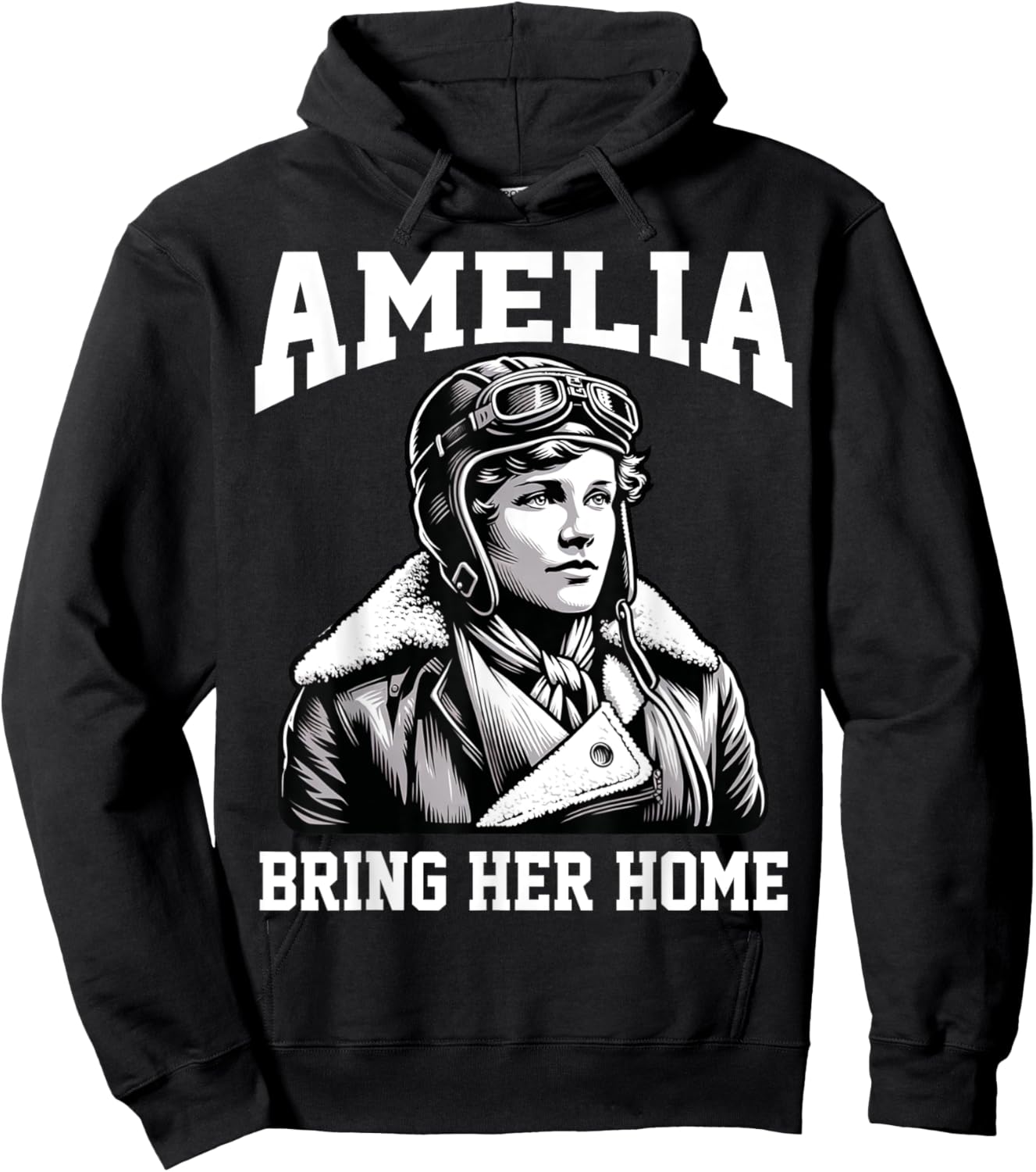 Amelia Bring Amelia Home Missing Person Female Aviator Hoodie - Hoodie | Black