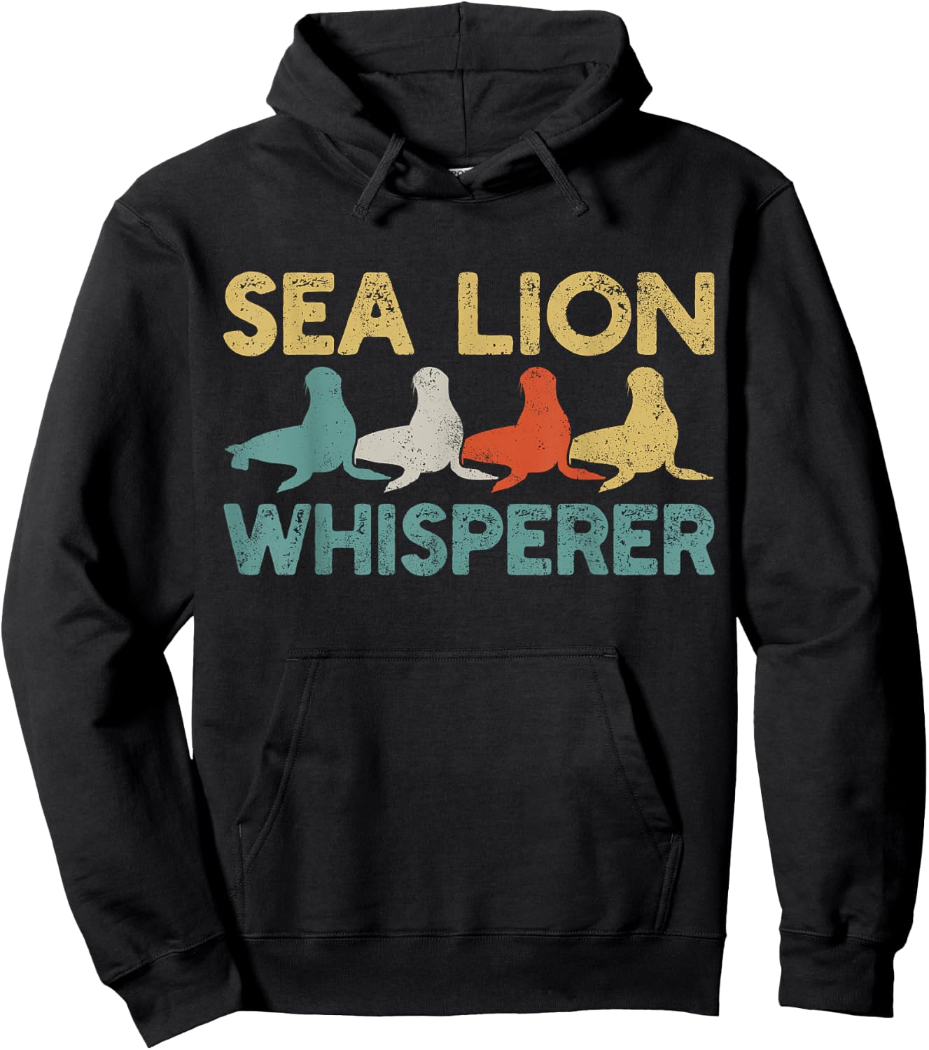 Sea Lion Retro Hoodie - Hoodie | Black