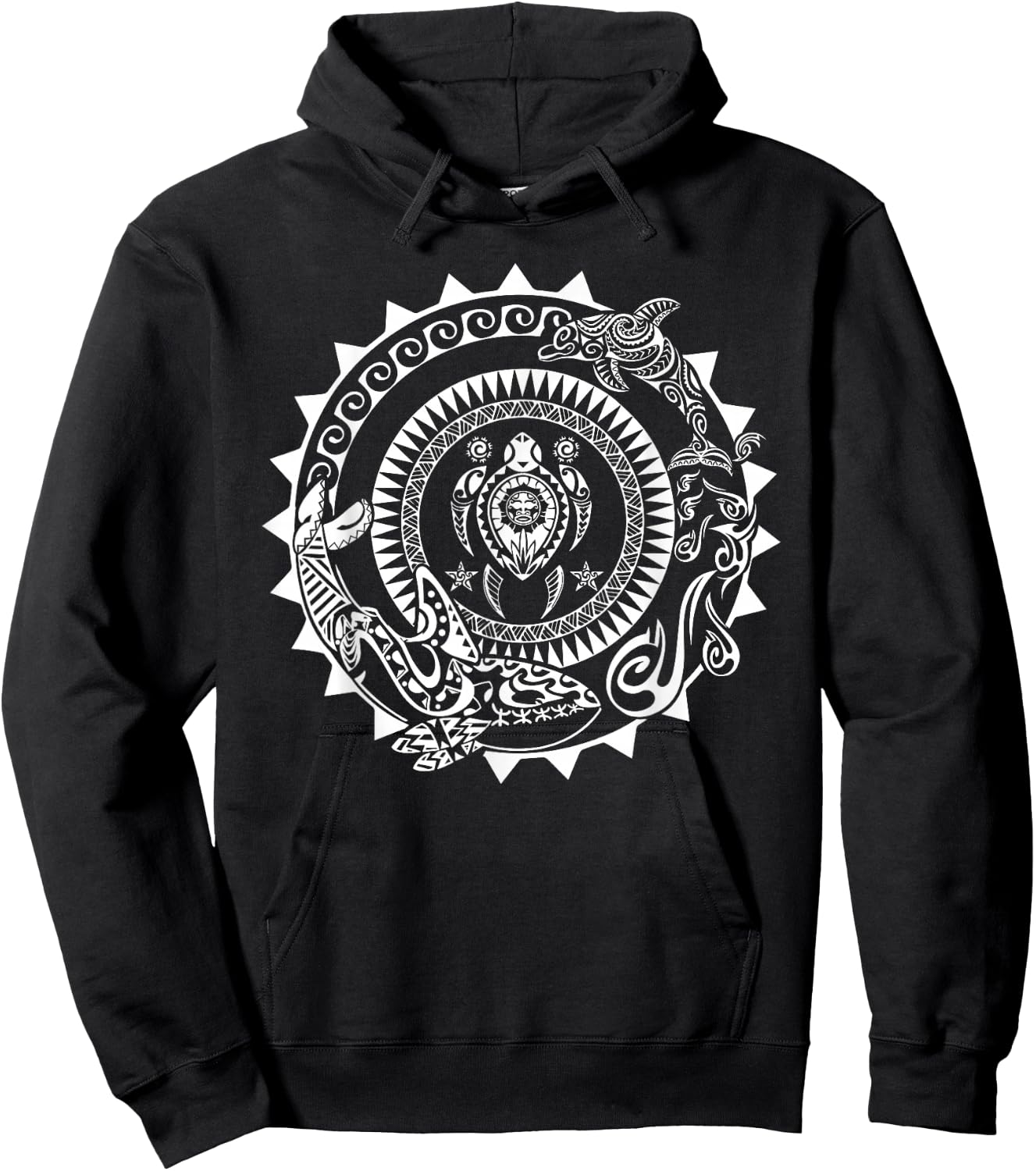 Maori Polynesian Tattoo Orca Dolphin Turtle Scuba Diving Hoodie - Hoodie | Black