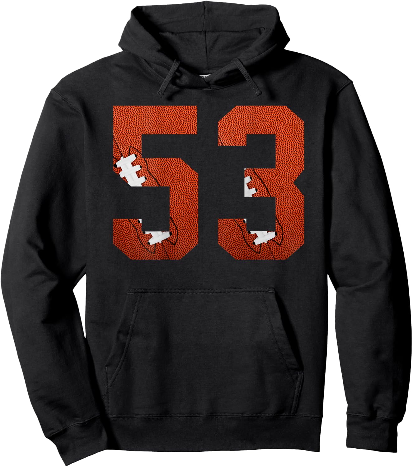 Number 53 BACKSIDE - American Football Jersey Numbered Hoodie - Hoodie | Black