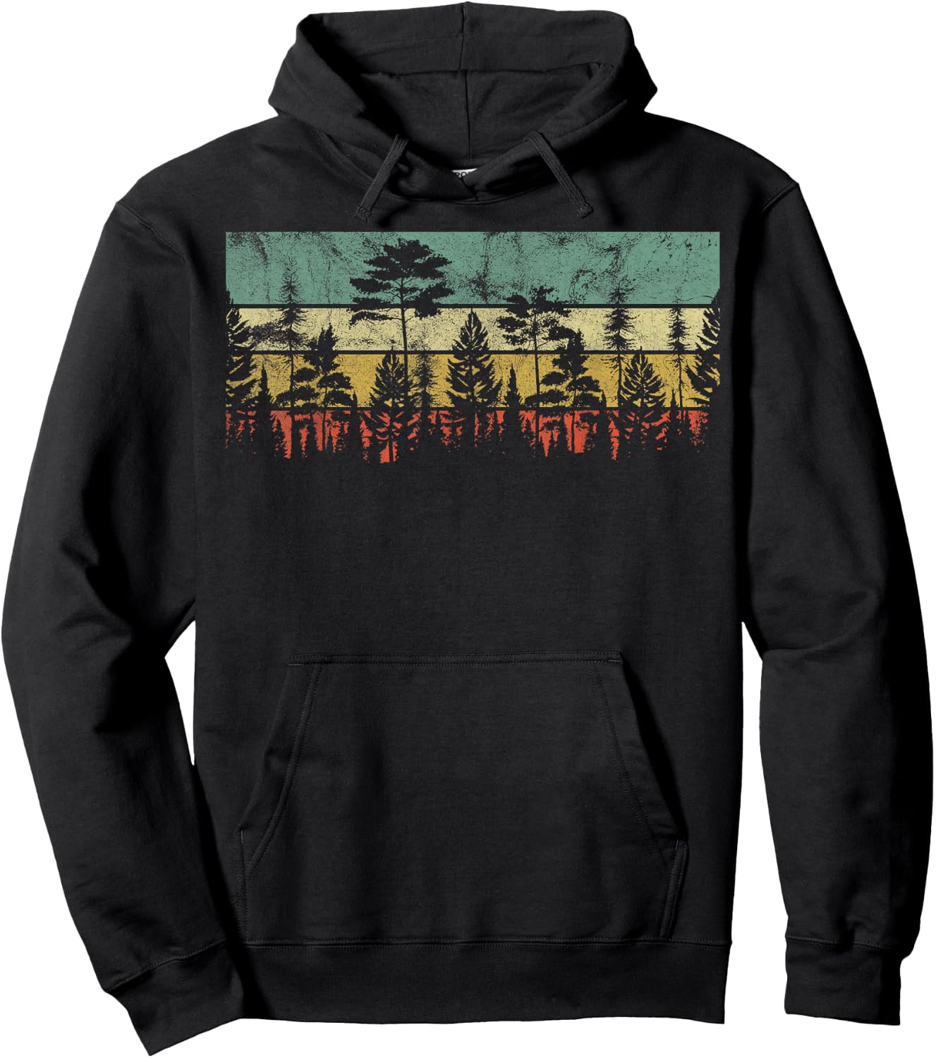 Trees Outdoors Wildlife Nature Vintage Forest Nature Retro Hoodie - Hoodie | Black
