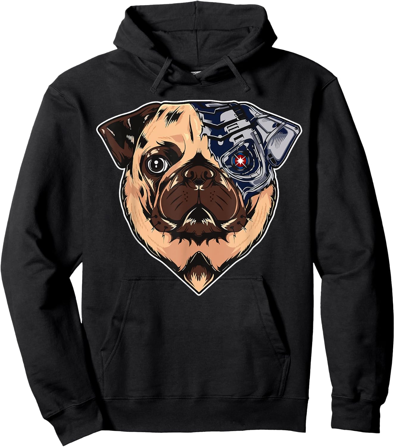Puginator Funny Robot Pug Dog lovers Women Girls Kids Hoodie - Hoodie | Black