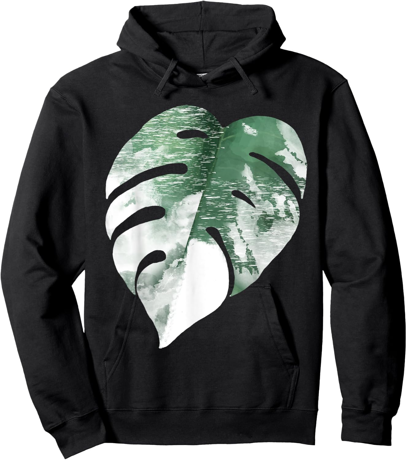 Houseplant Plant Lover Gift Plant Philodendron Monstera Albo Hoodie - Hoodie | Black