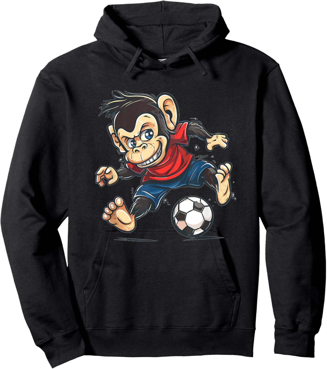 Cute Monkey Soccer Hoodie - Hoodie | Black