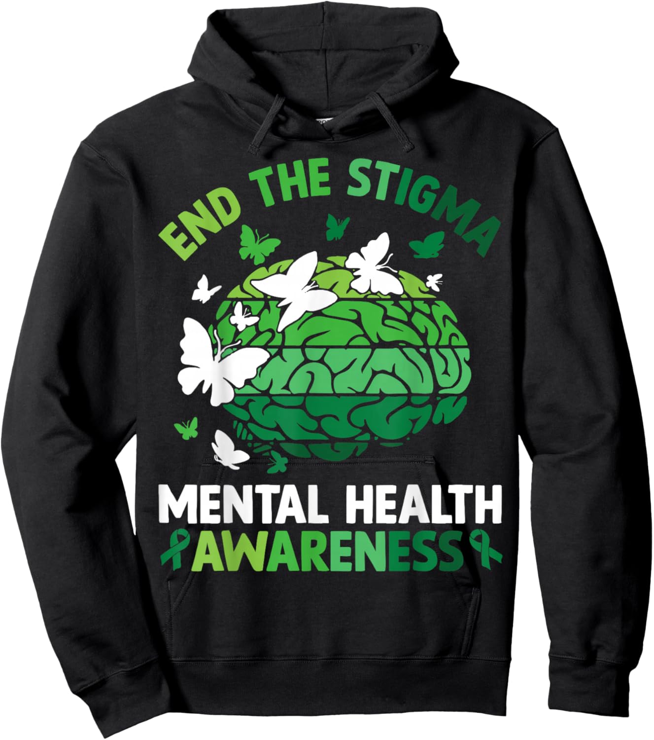 End The Stigma Mental Health Matters Mental Health Awareness Hoodie - Hoodie | Black