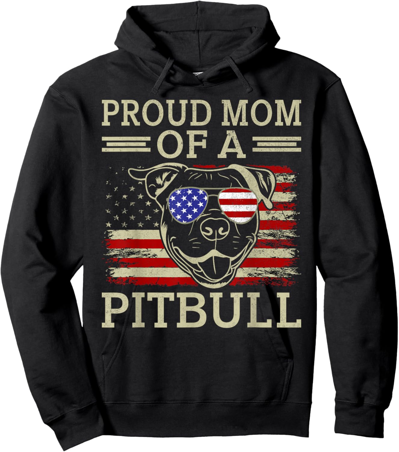 Proud Mom of a Pitbull Mom Pitbull Hoodie - Hoodie | Black