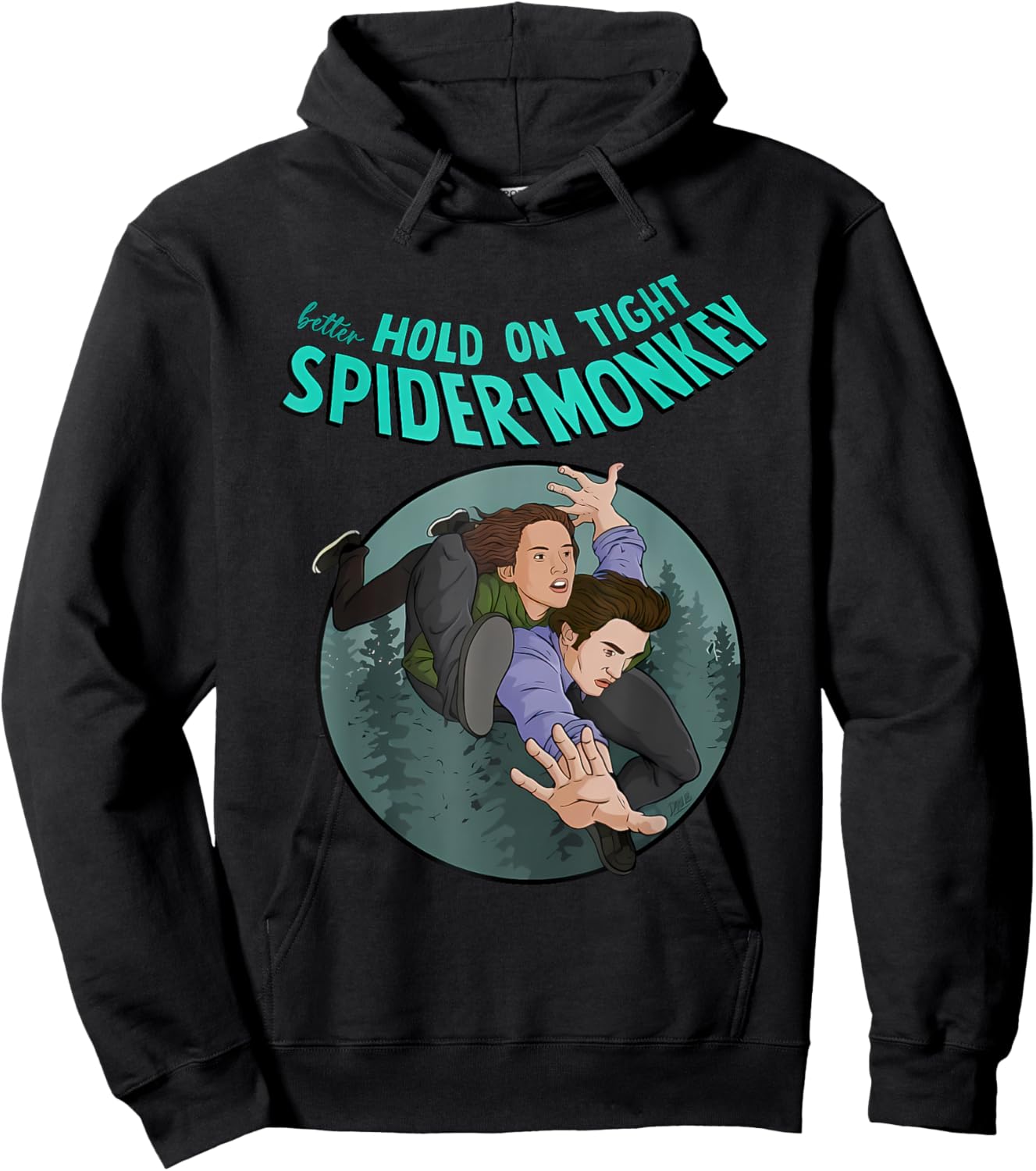 Better Hold On Tight Spider-Monkey Apparel Hoodie - Hoodie | Black