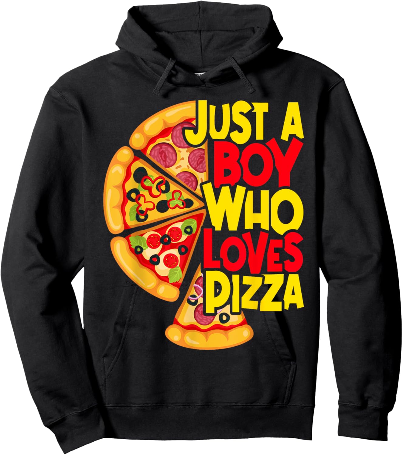 Just a Boy who loves Pizza Hoodie - Hoodie | Black