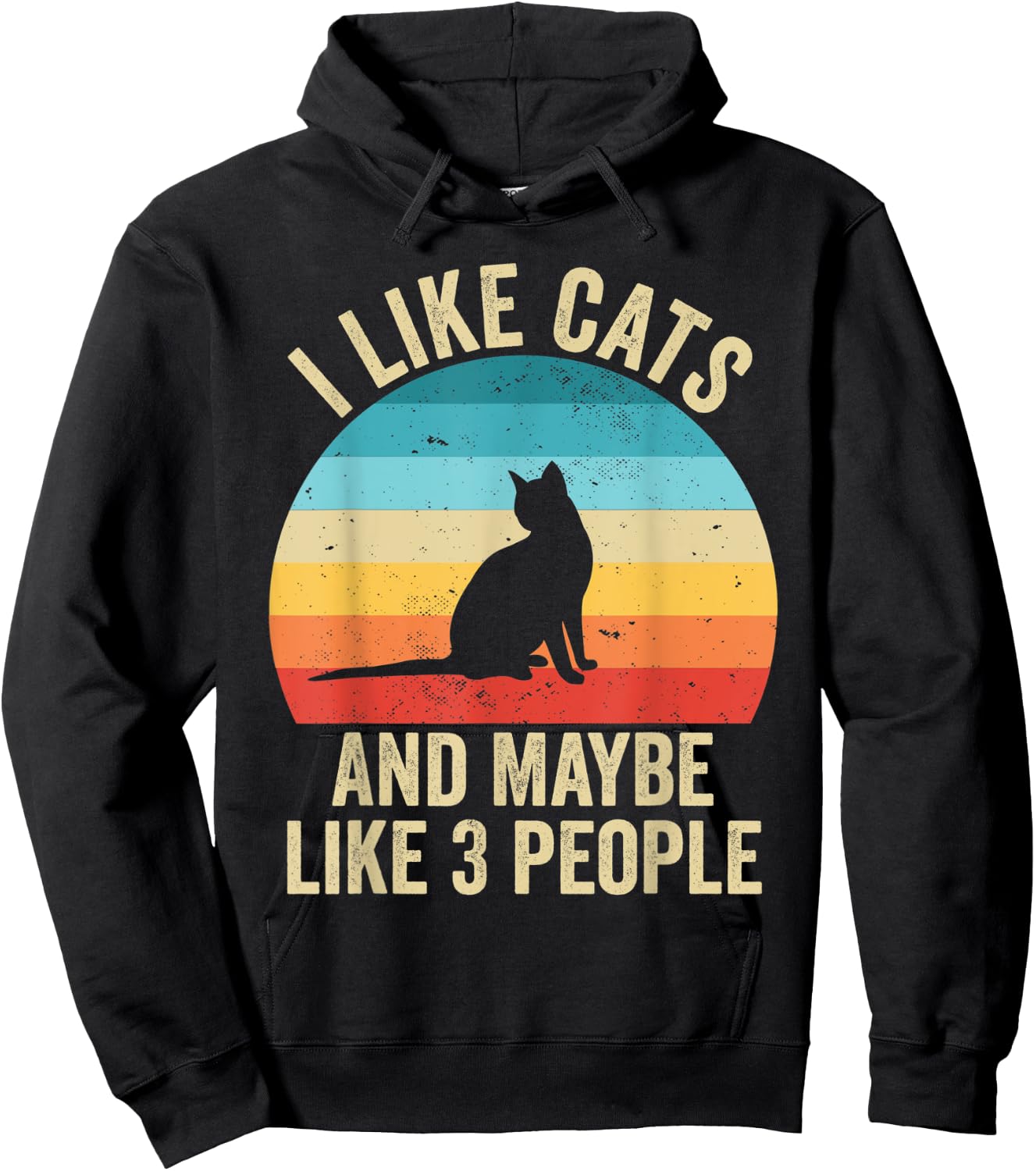 I Like Cats And Maybe Like 3 People Hoodie - Hoodie | Black