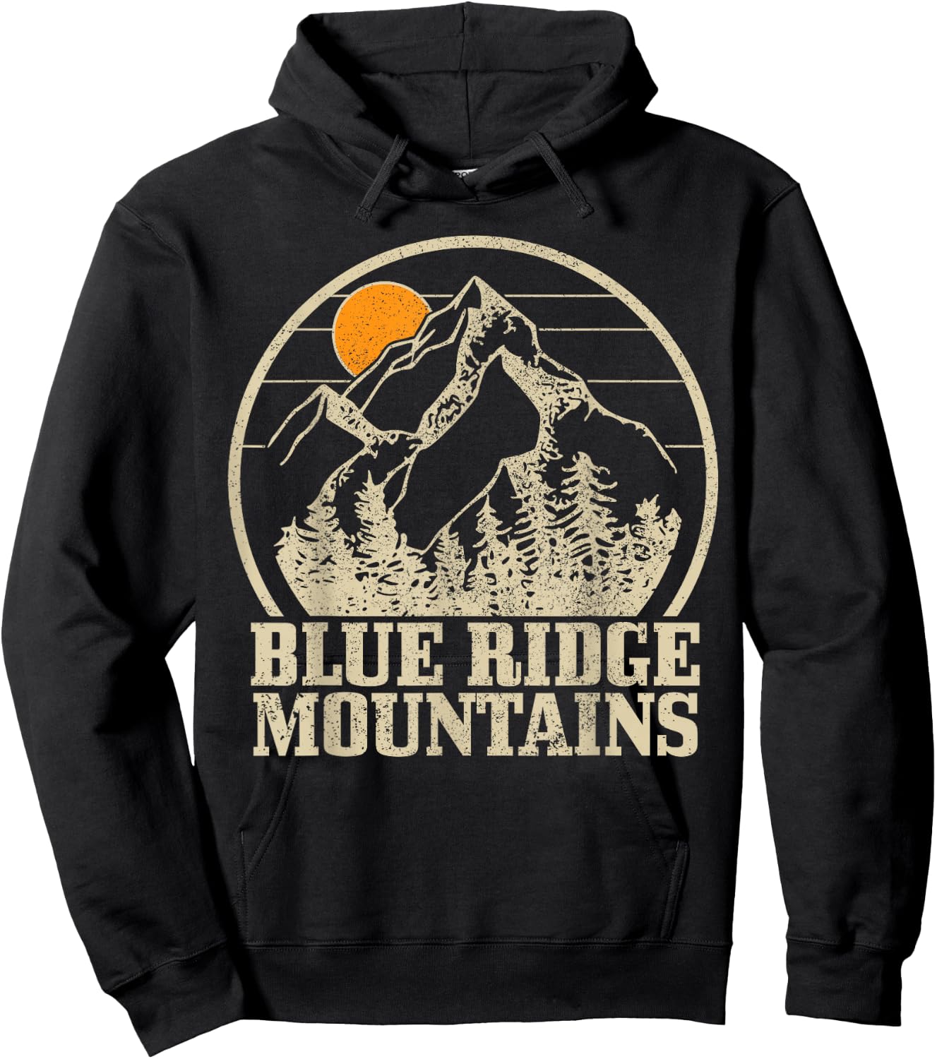 Blue Ridge Mountains Vintage Mountains USA America Souvenir Hoodie - Hoodie | Black
