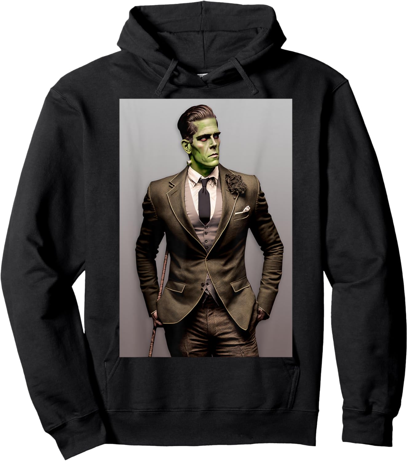 Frankenstein Dapper Frankenstein Monster In a Suit Halloween Hoodie - Hoodie | Black