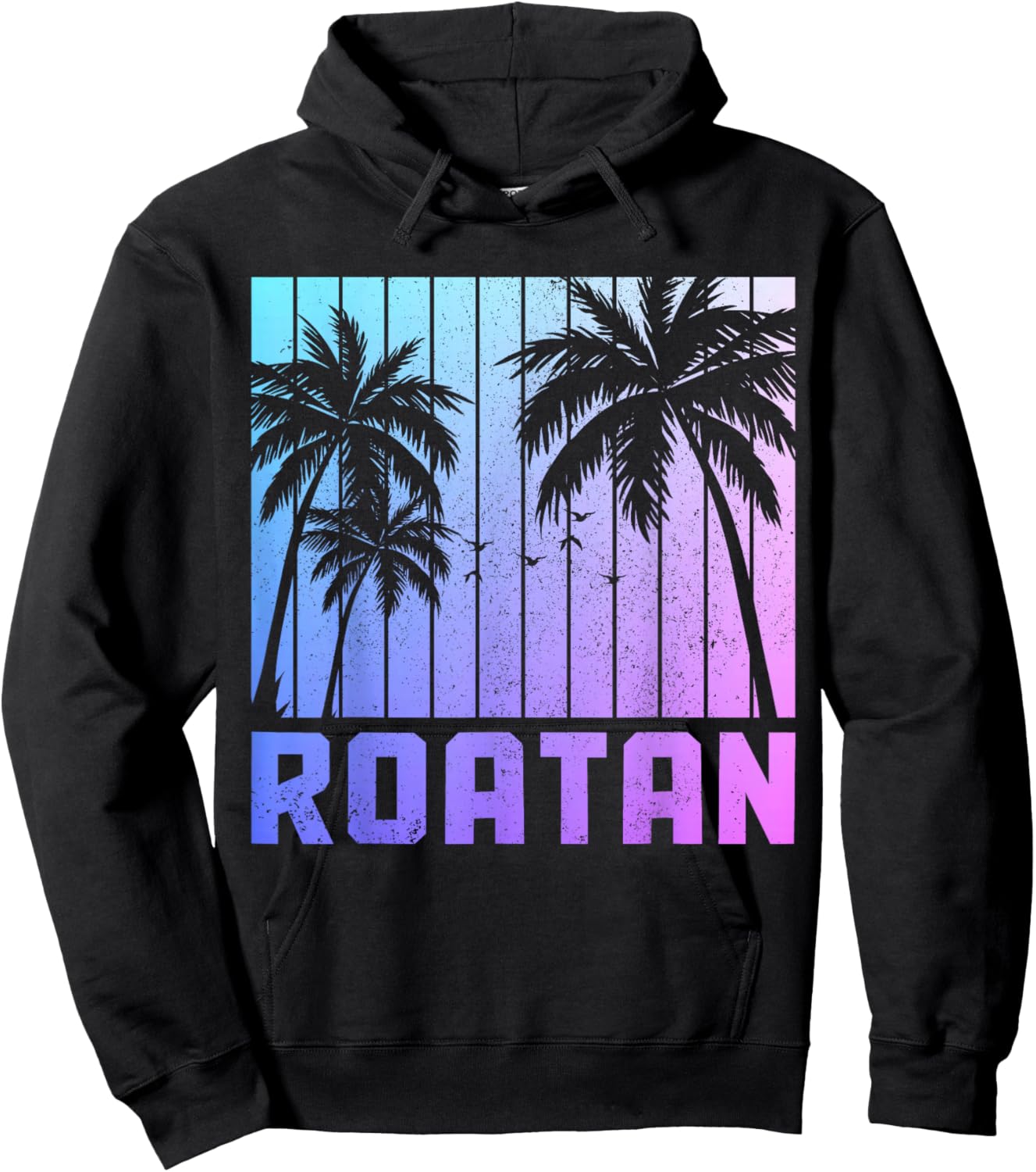 Roatan Beach Honduras Surfer Vintage Souvenir Hoodie - Hoodie | Black