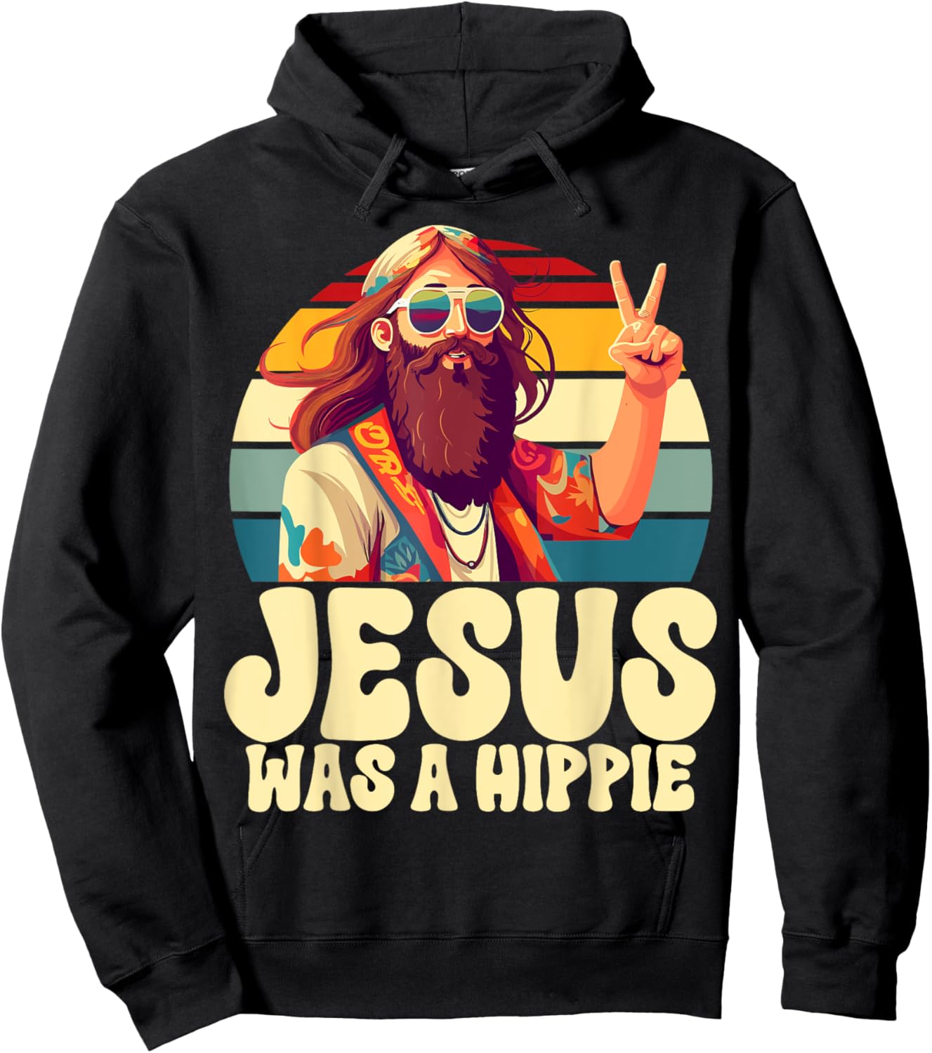 Jesus was a Hippie , Small, Black Hoodie - Hoodie | Black