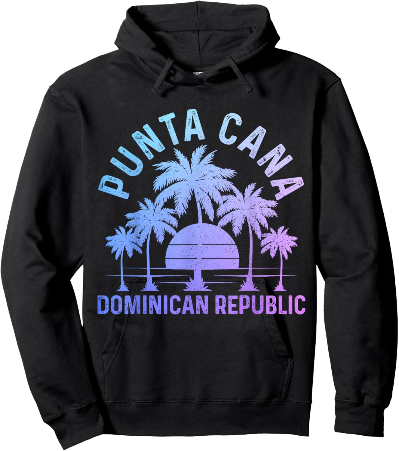 Punta Cana Dominican Republic Beach Surf Vintage Hoodie - Hoodie | Black