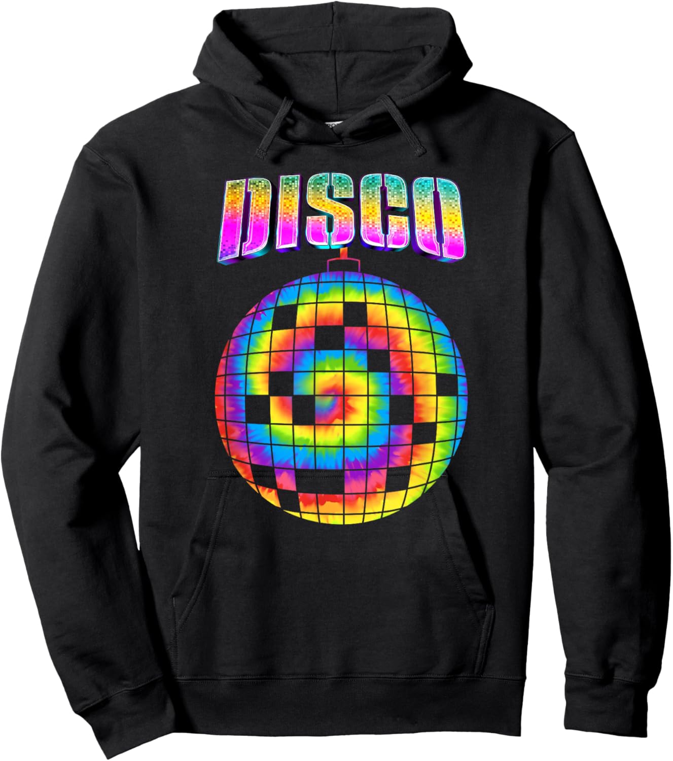 Tie Dye Disco Ball Hippie Gifts Funny Disco Music Lover Hoodie - Hoodie | Black