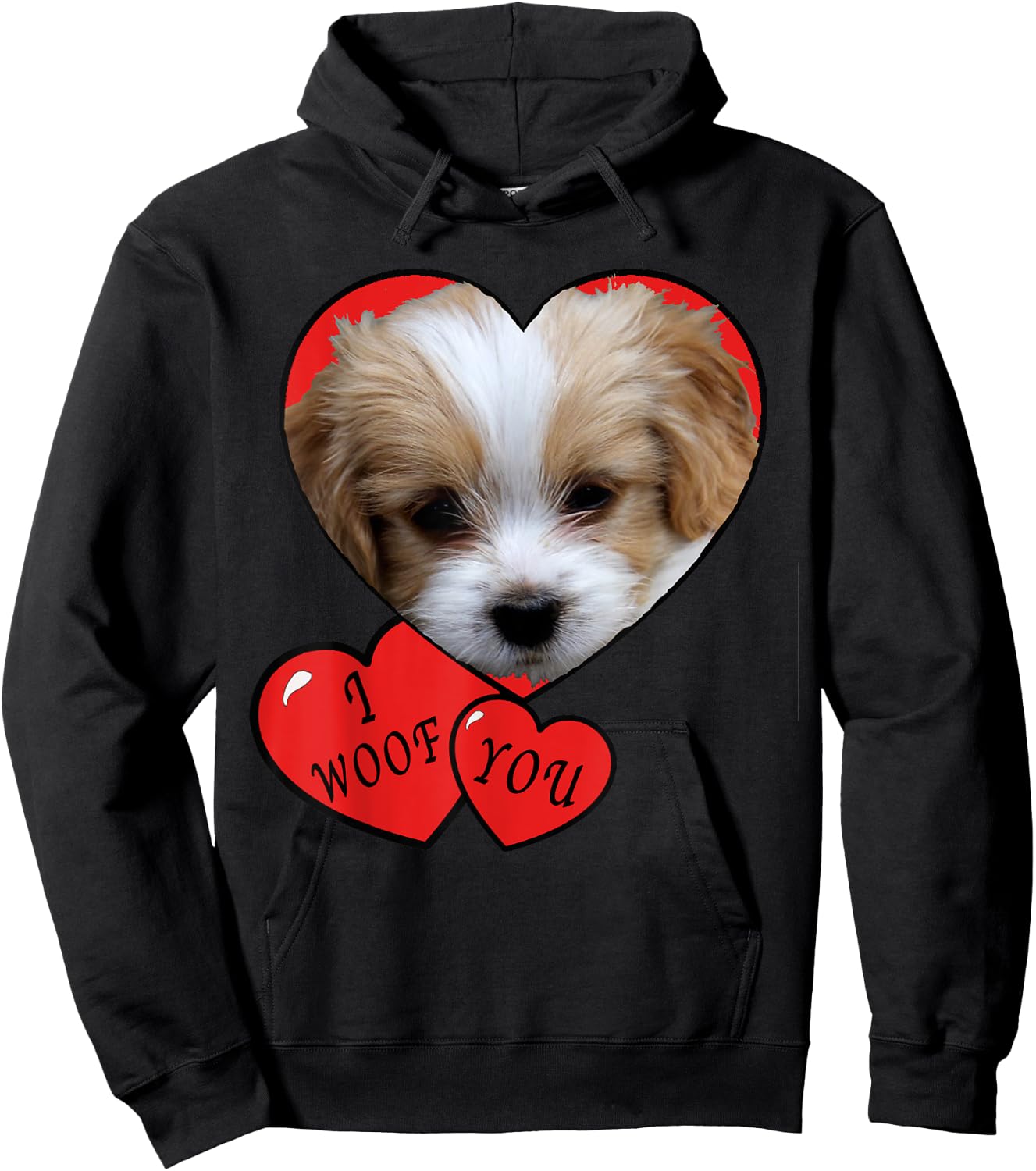Puppy for Kids, I Woof You Cute I love puppies Hoodie - Hoodie | Black