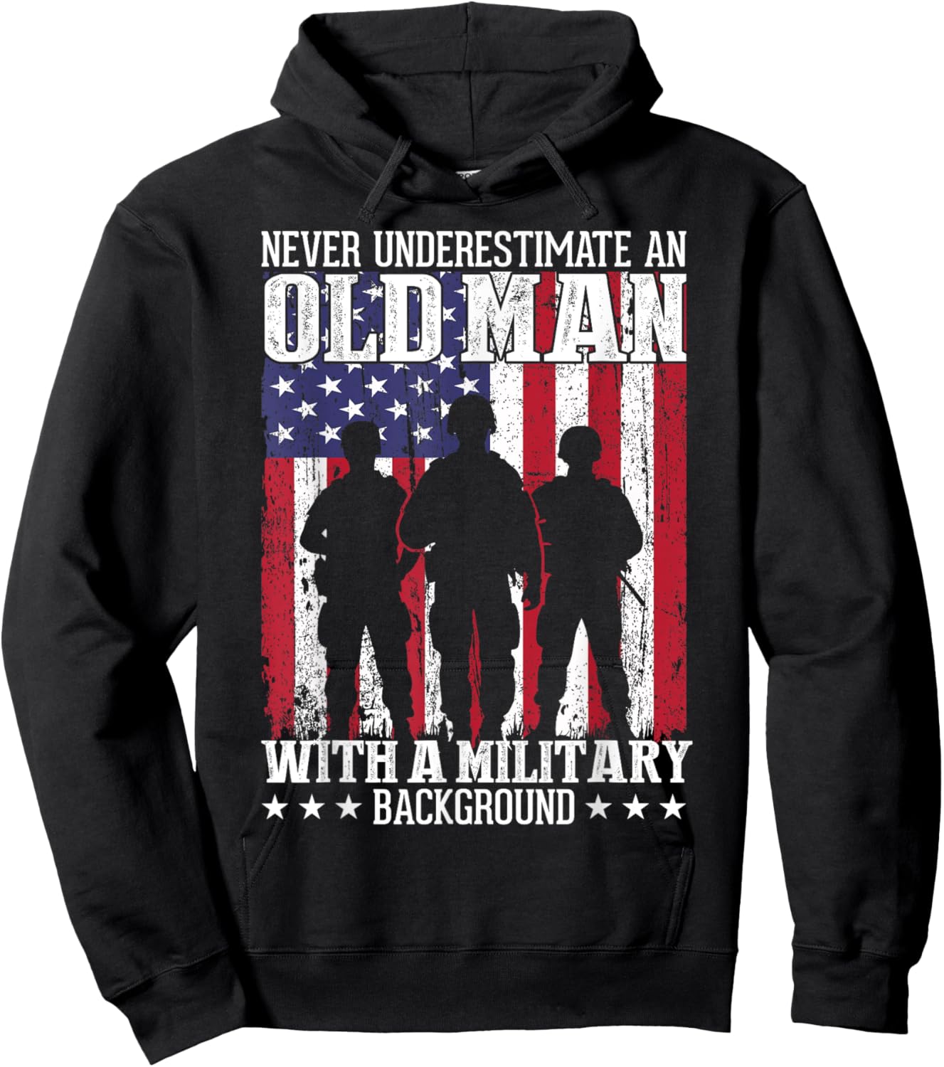 Veteran Old Man USA Veterans Day US Army America Veteran Hoodie - Hoodie | Black