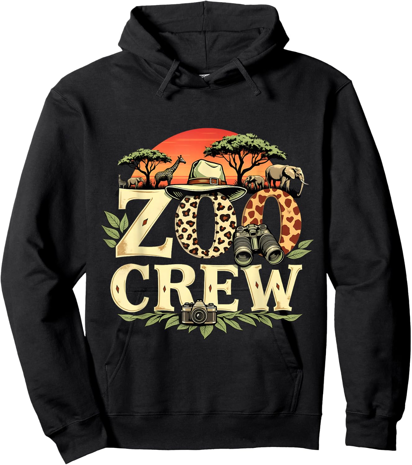 Zoo Crew Safari Animals Wildlife Animal Wild Field Trip Hoodie - Hoodie | Black