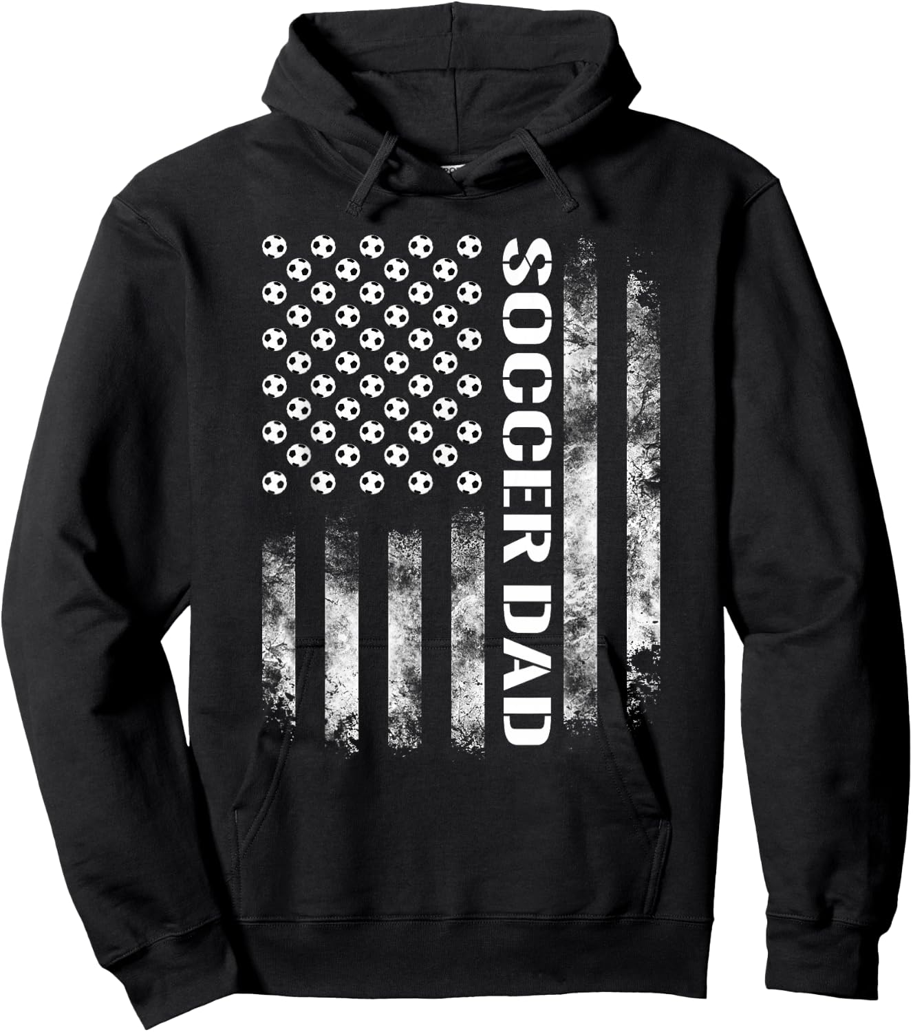 Soccer Dad Funny USA Flag Hoodie - Hoodie | Black