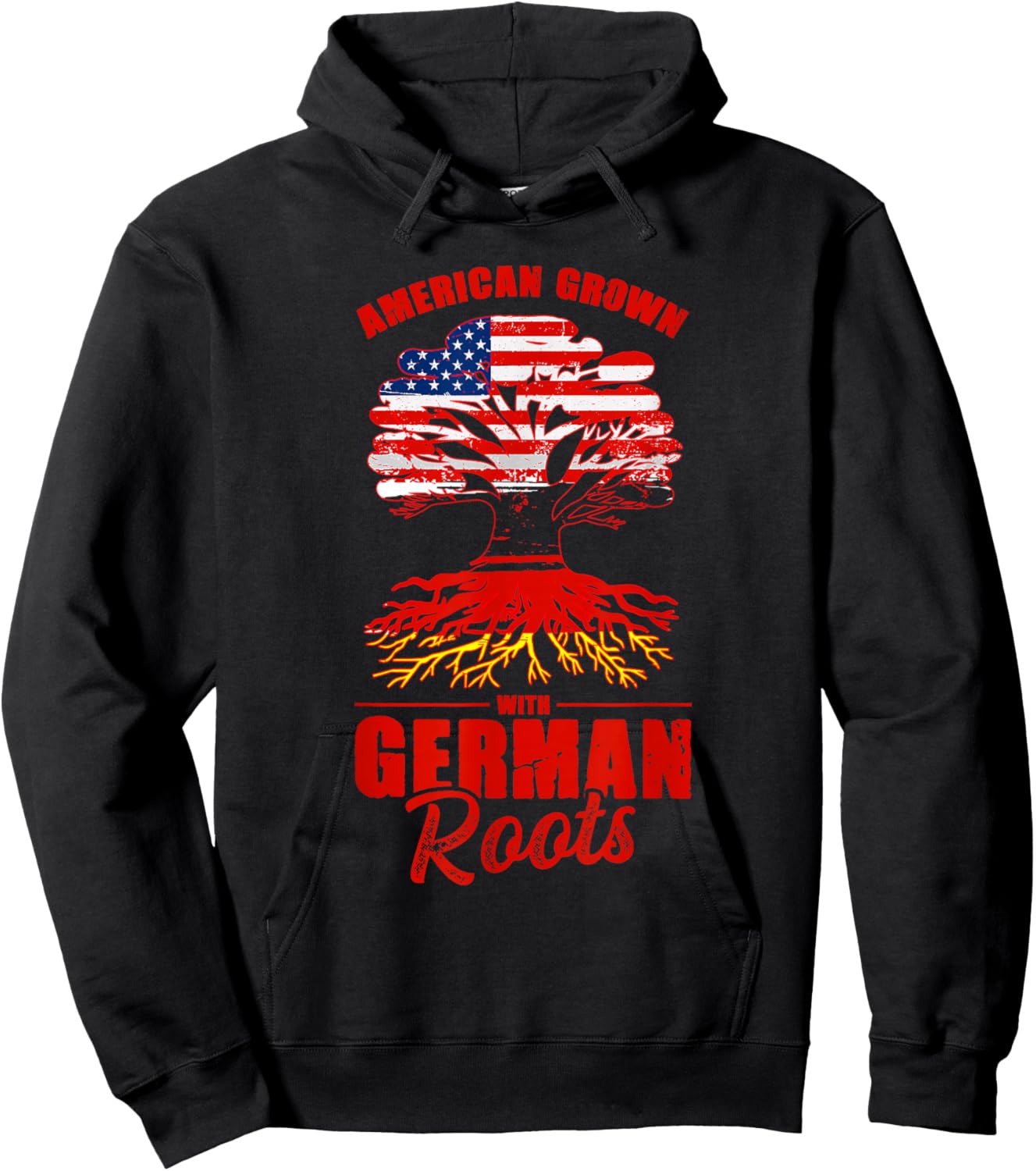 American Grown With German Roots Us Germany German American Hoodie - Hoodie | Black
