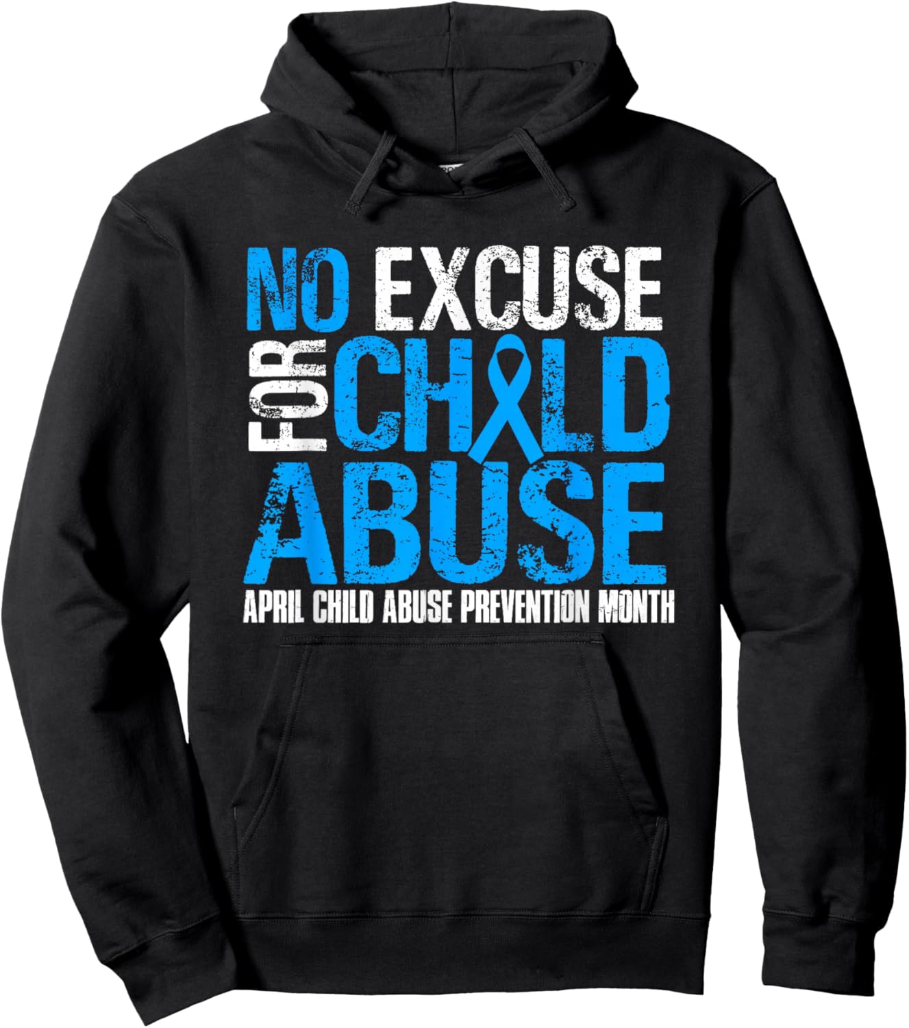 No Excuse For Child Abuse | Child Abuse Awareness Month Hoodie - Hoodie | Black