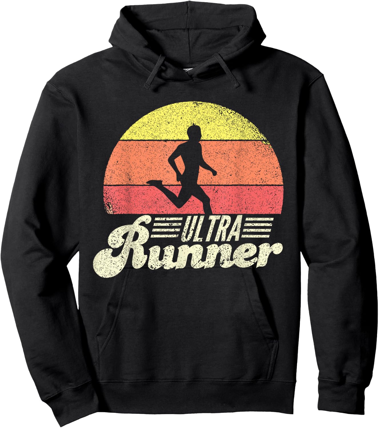 Ultra Runner Classic Retro Vintage UltraMarathon Hoodie - Hoodie | Black