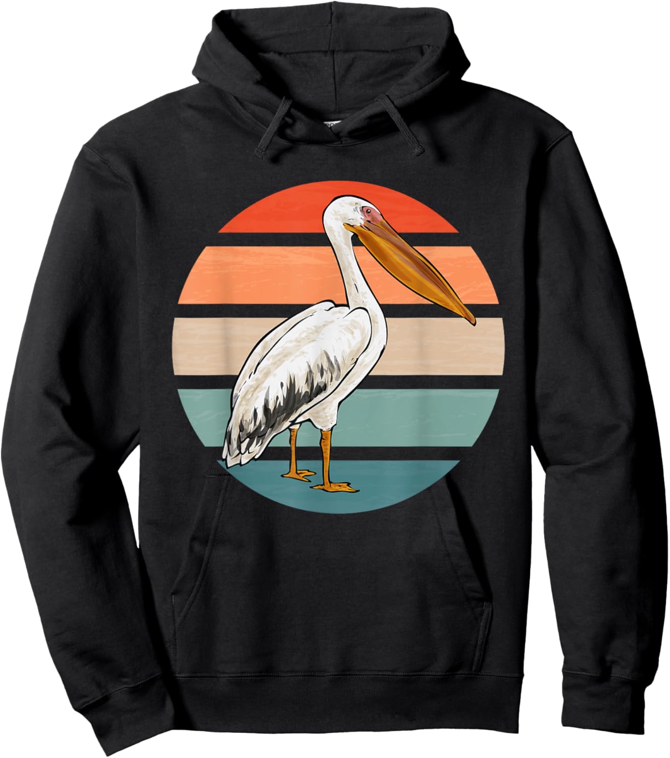 Pelican Bird Retro Vintage Pelican Hoodie - Hoodie | Black