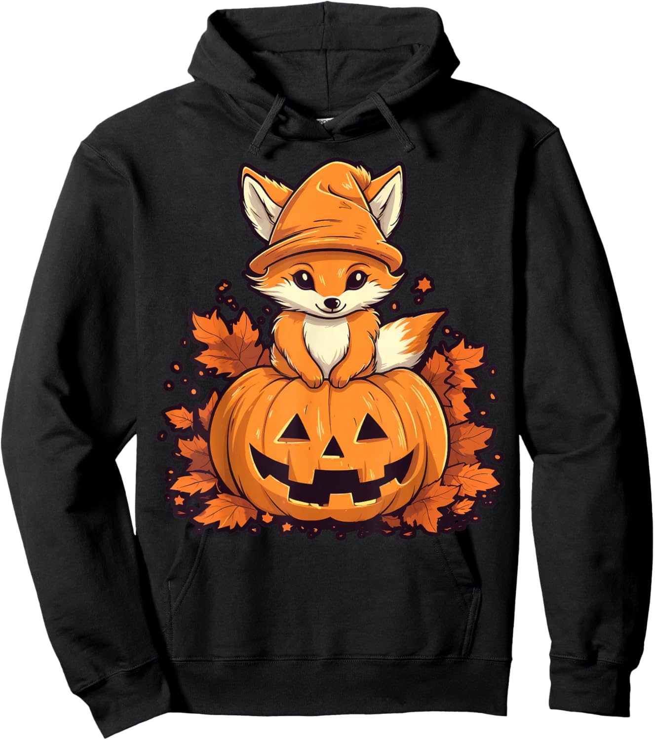 Pumpkin Fox costume on Fox Halloween Hoodie - Hoodie | Black