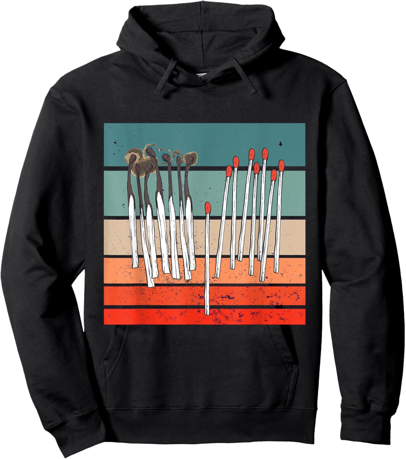 Burnt Matches Unburnt Carbonized Red Tips Hoodie - Hoodie | Black