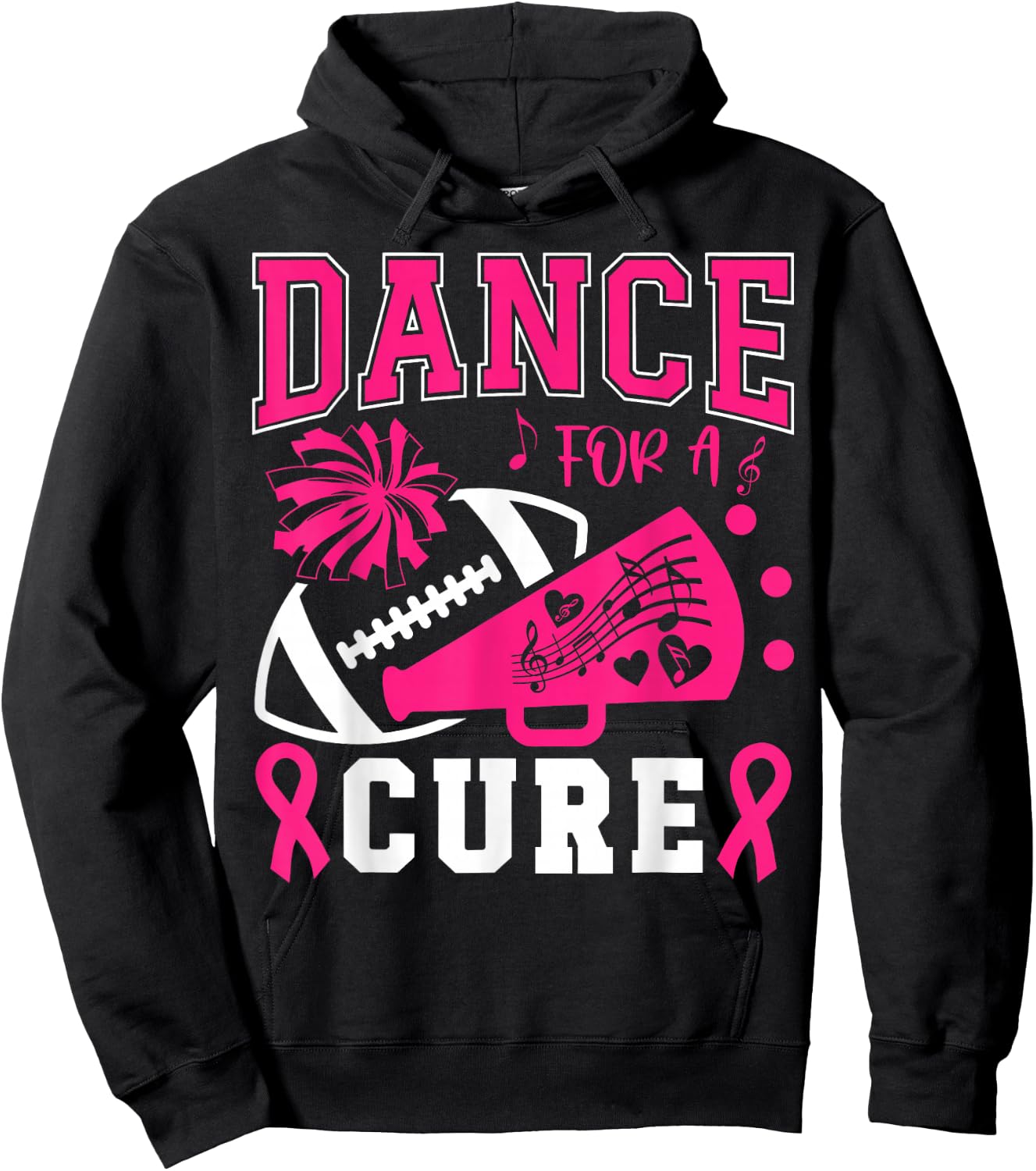 Dance For A Cure Breast Cancer Pink Ribbon Dance Team Hoodie - Hoodie | Black