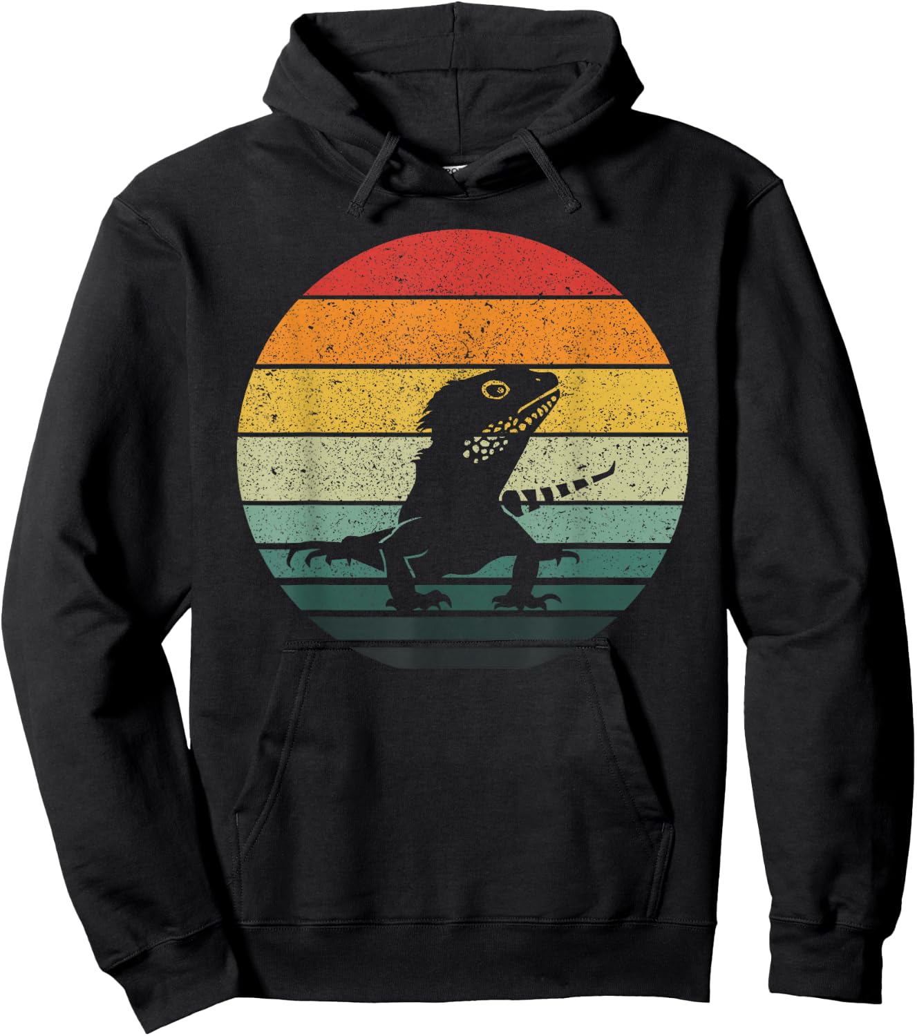 Lizard 60s 70s Art Vintage Lizard Retro Design Hoodie - Hoodie | Black