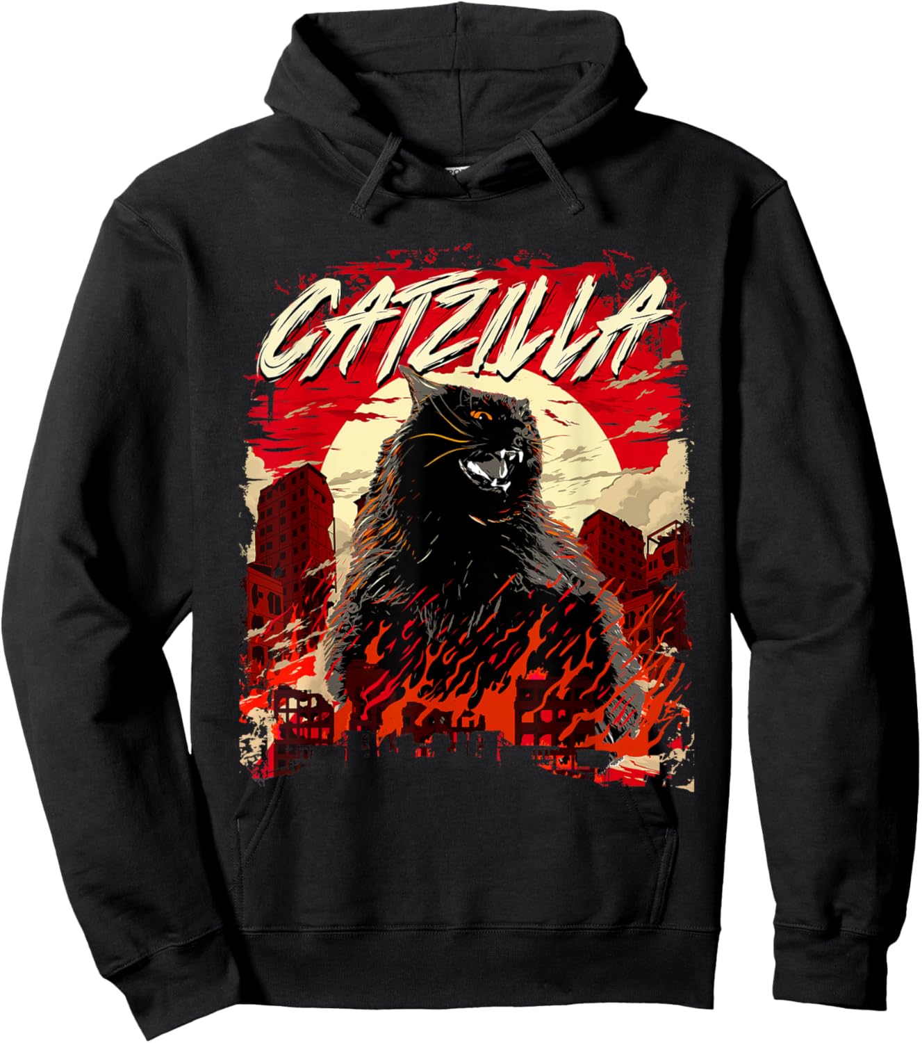 Catzilla - Cat Lover Kitten Owner Kitty Women Girls Kids Hoodie - Hoodie | Black