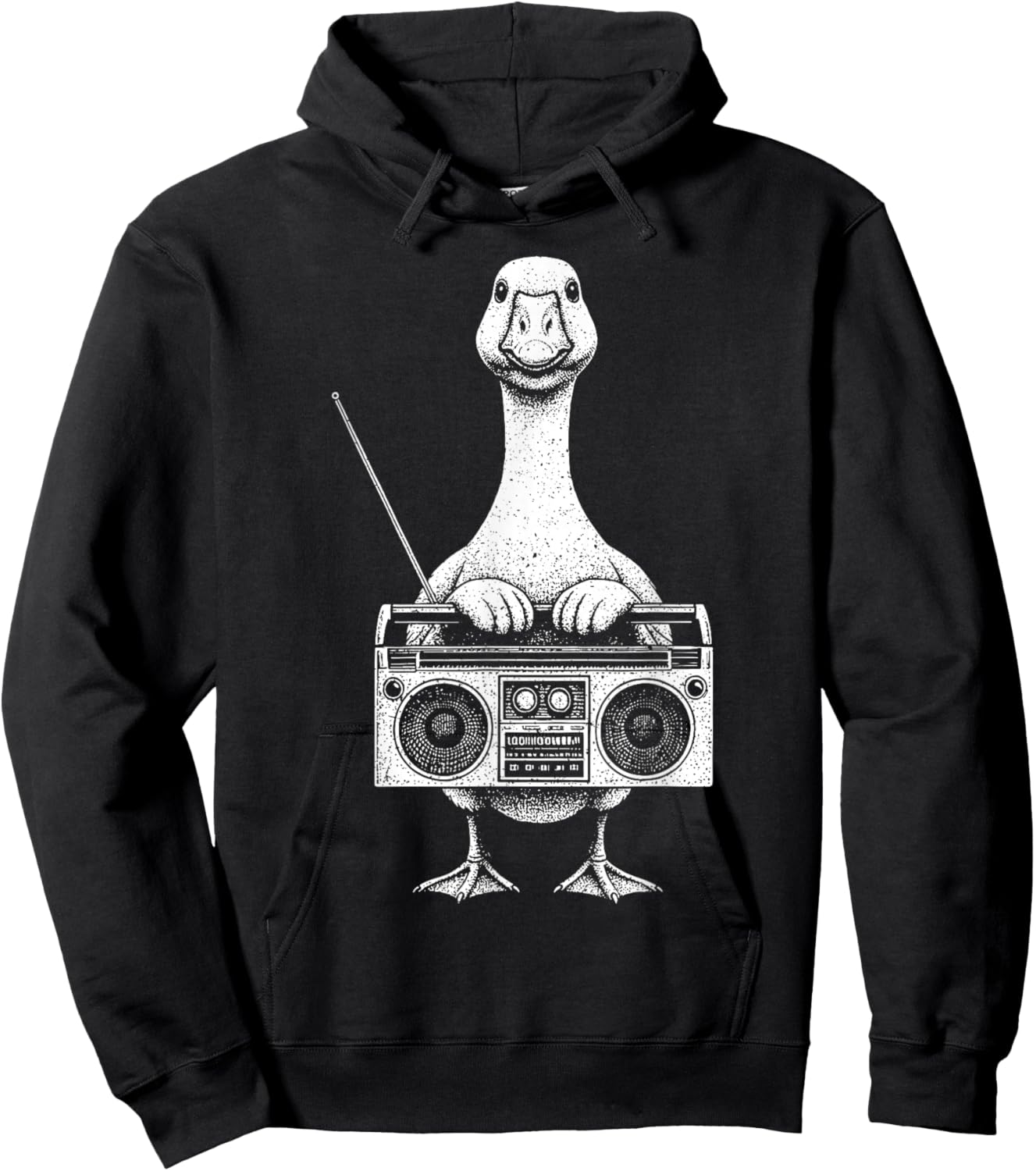Goose Boombox Goose Box Radio CD Player Cassette Audio Hoodie - Hoodie | Black