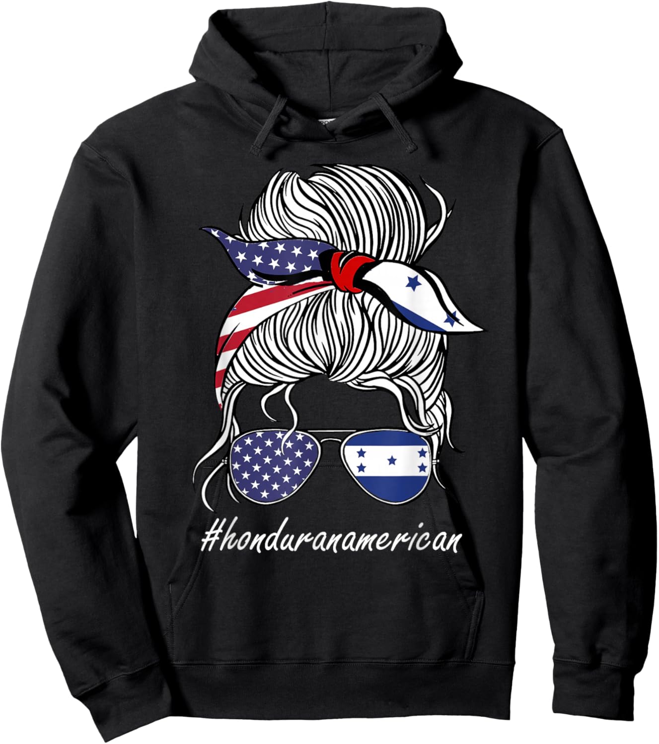 Honduras Heritage American Grown Women Girl Honduras Flag Hoodie - Hoodie | Black
