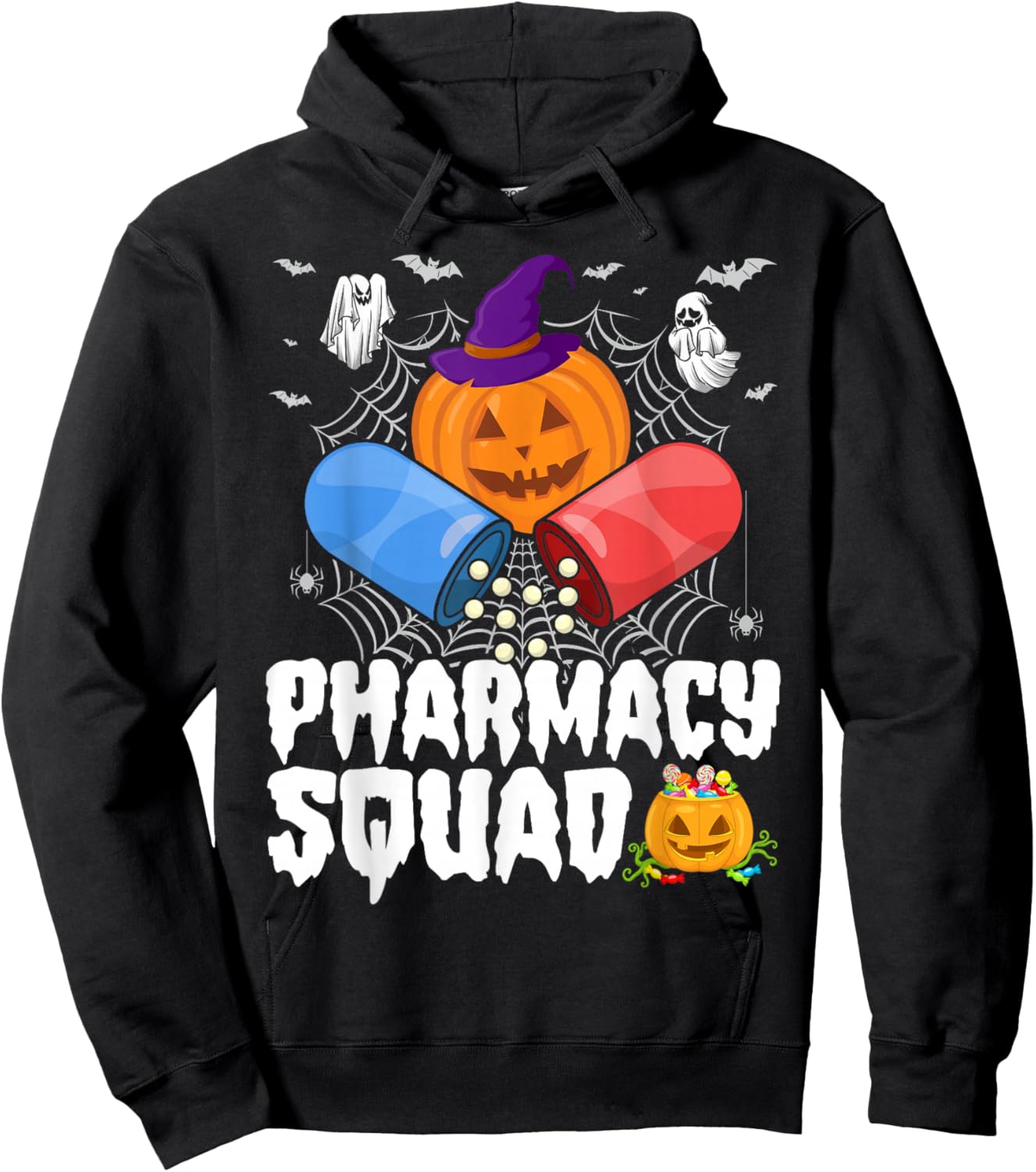 Funny Pills Pharmacy Pharmacist Squad Halloween Costume Hoodie - Hoodie | Black