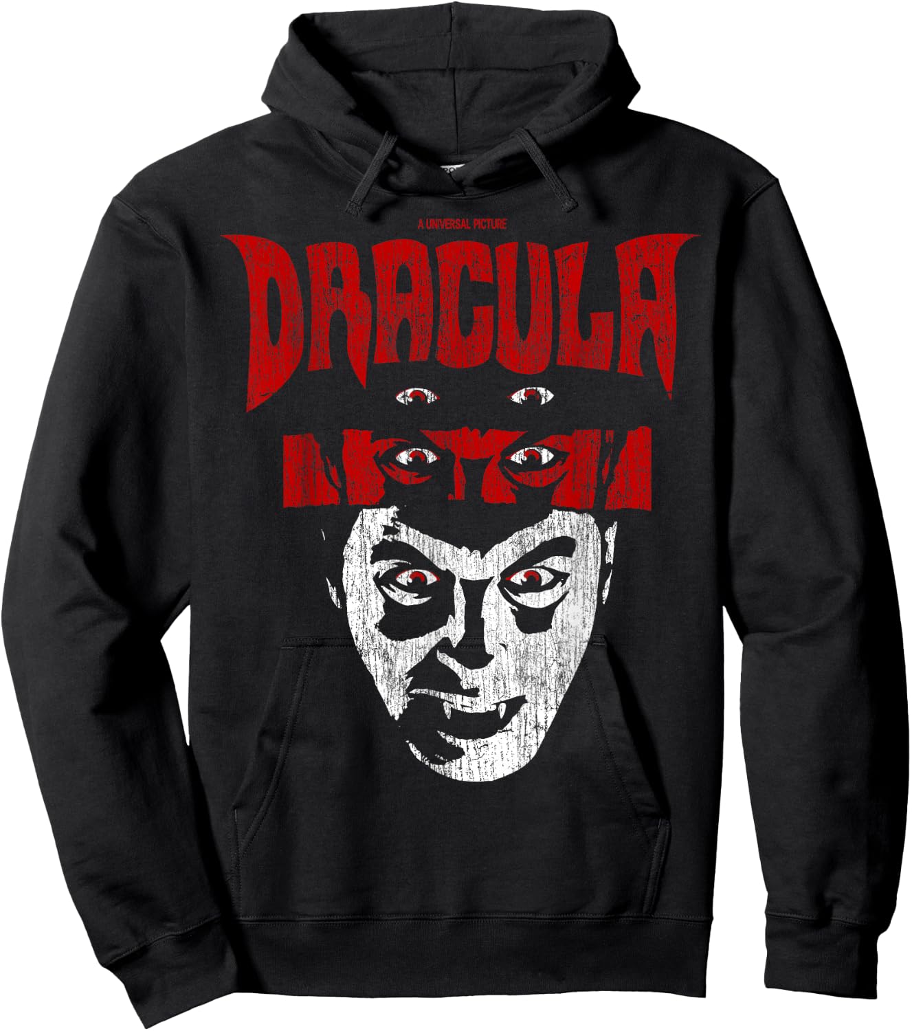 Universal Monsters Distressed Dracula Portrait Logo Hoodie - Hoodie | Black