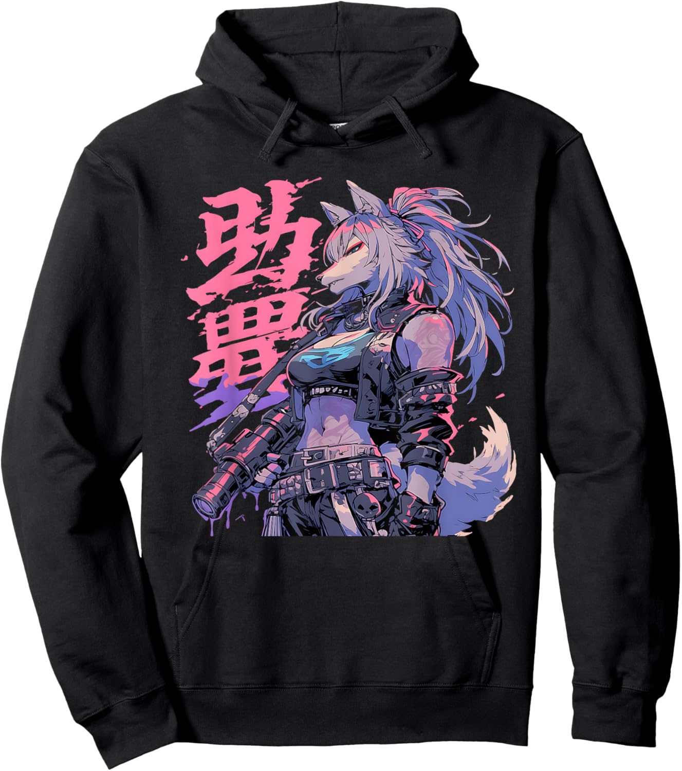 Goth Grunge Demon Anime Furry Wolf Horror Alt Aesthetic , Small, Black Hoodie - Hoodie | Black