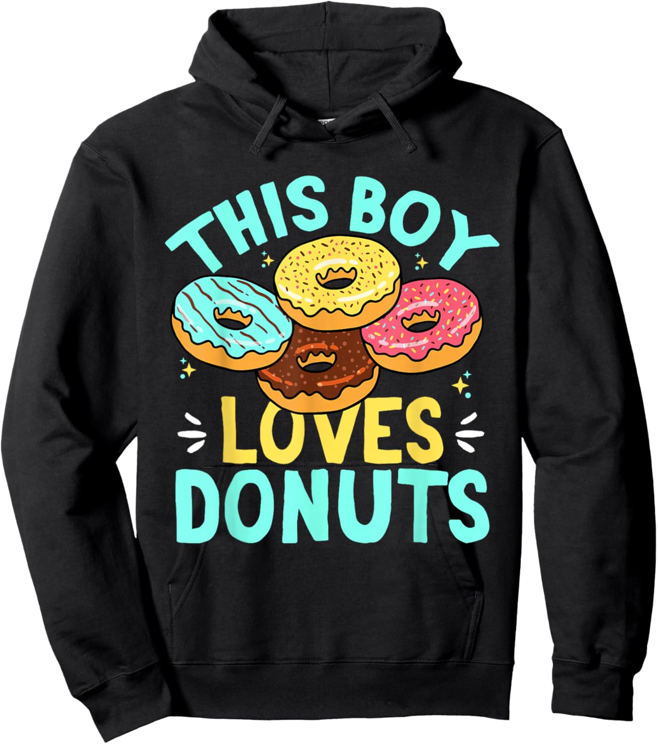 Donut Sweet Food - This Boy Loves Donuts Hoodie - Hoodie | Black